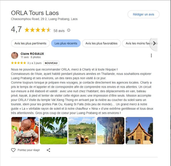 ✨ Nouveau retour voyageurs ORLA Tours ✨
Une immersion complète.
Des lieux visités autrement.
Des moments privilégiés loin du tourisme de masse.
C’est exactement ce que nous cherchons à créer pour chaque voyageur 💛
Merci à Claire et Samuel pour leur confiance 🙏
Et bravo à notre équipe locale pour son incroyable travail 👏
Envie de découvrir Luang Prabang et le Laos hors des sentiers battus ?
👉 Lien pour créer votre voyage sur mesure : https://www.offroadlaosaventures.fr/creer-son-circuit-sur-mesure-laos
#Laos #VoyageLaos #VoyageSurMesure #LuangPrabang #AvisVoyageur #TravelLaos #OrlaTours #AuthenticTravel #Cambodge #SoutheastAsia