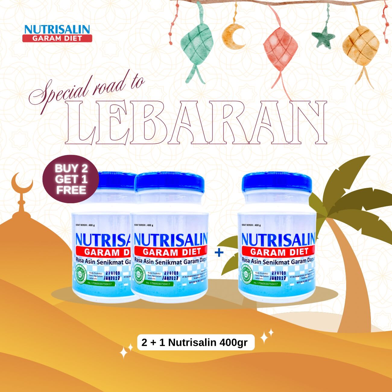 🔥 NUTRISALIN BUY 2 GET 1 🔥
Bayar 2, dapat 3!
Kesempatan hemat tanpa kompromi rasa, mumpung promo langsung di CO aja yaaa #healthypeople!
Klik link di bio ya✨🛒