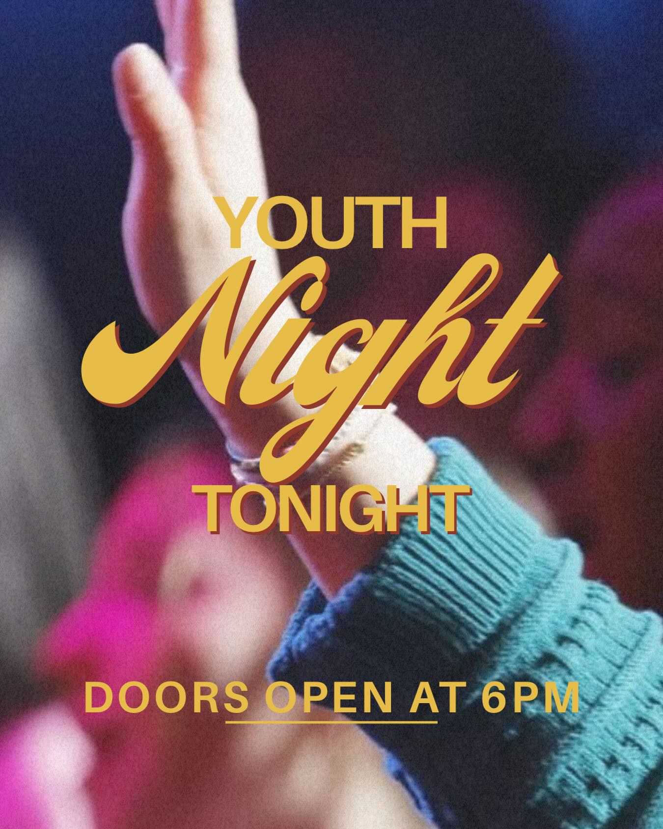 It’s Wednesday night… you already know the vibe 👀🔥
YOUTH NIGHT TONIGHT!!
Doors open at 6PM — pull up with your people, come ready to laugh, connect, and experience something real. Whether you’ve been coming or it’s your first time, there’s a spot for you here.
Good energy, real friendships, and a word that actually hits. Don’t miss it.
See you tonight 🤍