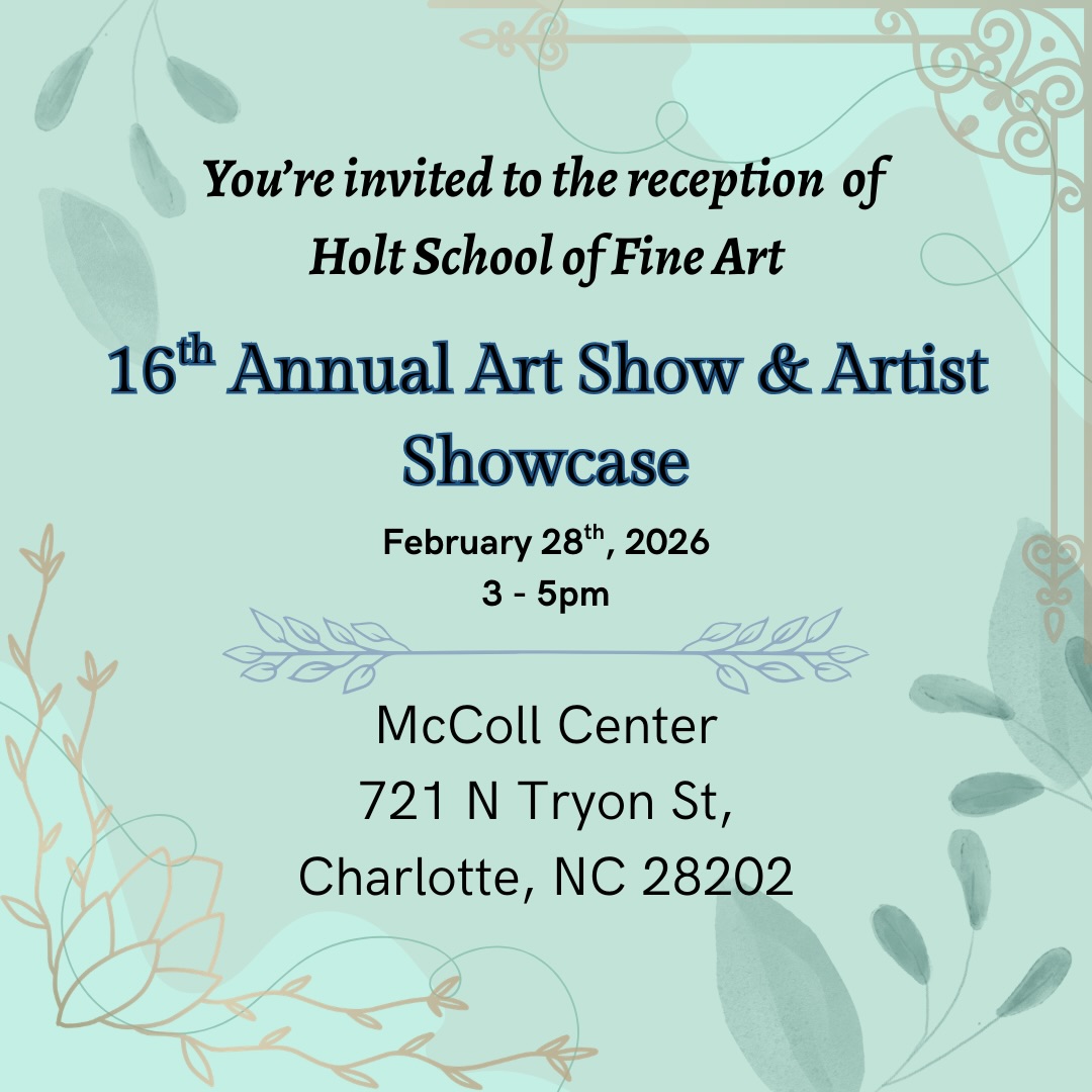 Come join us for our 16th annual art show and artist showcase! The reception is this coming Saturday from 3-5 pm. Bring your friends and family and come check out some beautiful art from both our youth and adult students. 🖼️ 🎨