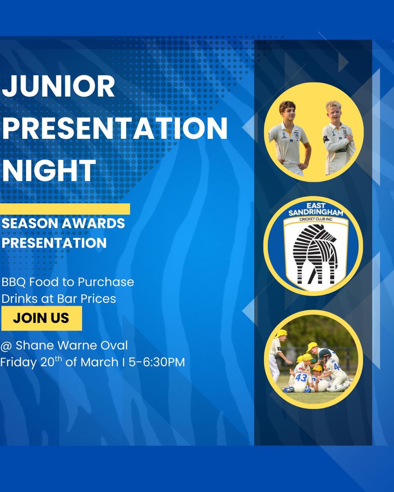 Junior Presentation Night! 🦓🏏
