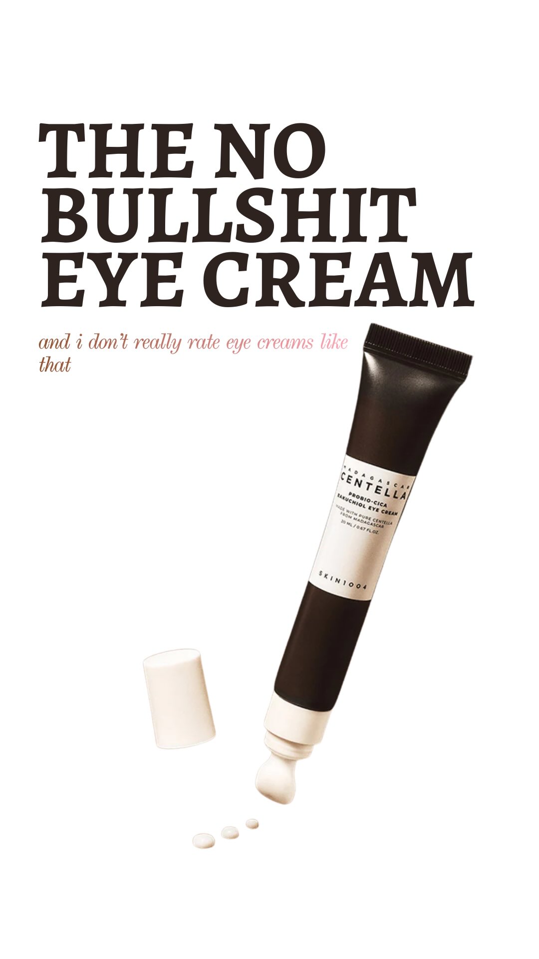 I’m a cynic when it comes to eye creams because in my experience most don’t work and honestly I’m sick and tired of all these buzz claims around eye creams that at best just hydrate the skin.
While hydration is important … crucial even , I have been looking for a product that can actually clear my dark circles, smooth out my under eye creasing and reduce my eye bags and I can finally say we have a winner!!!!
@skin1004official Probio-Cica Bakuchiol Eye Cream
This baby right here just 3 weeks in has already colored me impressed.
I’m not talking dramatic changes but they are significant enough to move a cynic like me .
3 things have improved so far :
- skin texture around my eyes is smoother
- my under eyes are less puffy
- my under eyes are prone to less dryness
- my under look less dull in the mornings
See in a few months for a final review of this product
#skin1004 #eyecream #probiocicaeyecream
