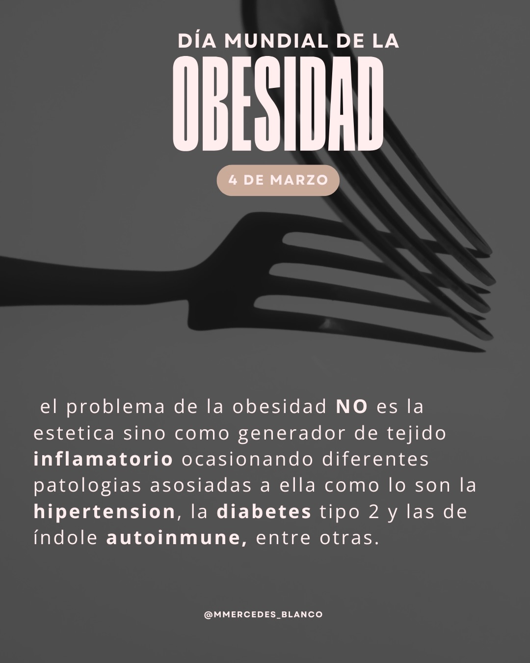 En el dia de obesidad.
Es una enfermedad que afecta a todo el organismo, no se trata de comer menos, se trata de entender que sus causas son multifactoriales, por lo tanto su resolucion implica acciones desde los diferentes factores implicados.
#diamundialdelaobesidad #obesidad #salud
