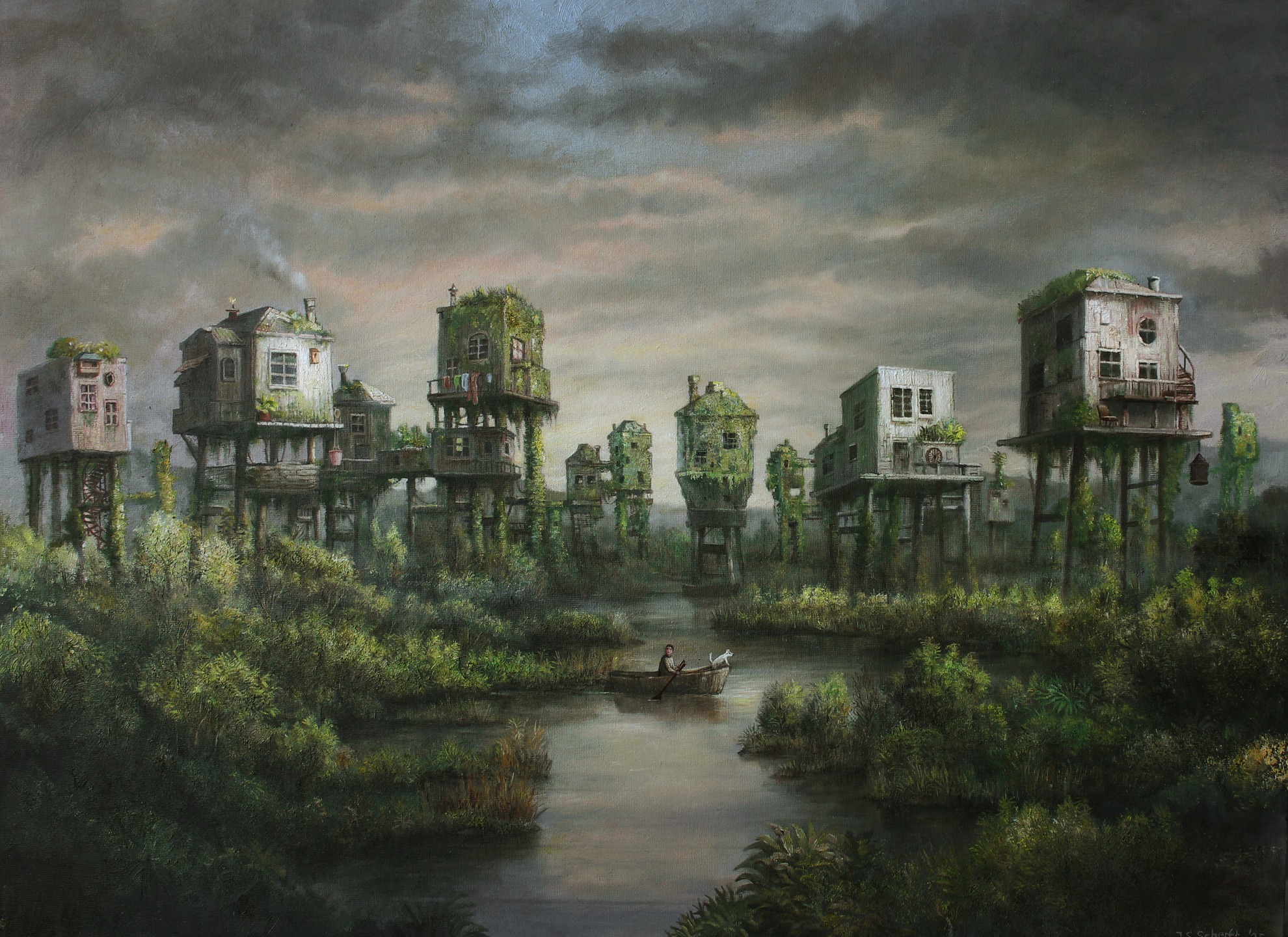 "The Drowned land II"
Oil on board
50 x 70 cm
2025