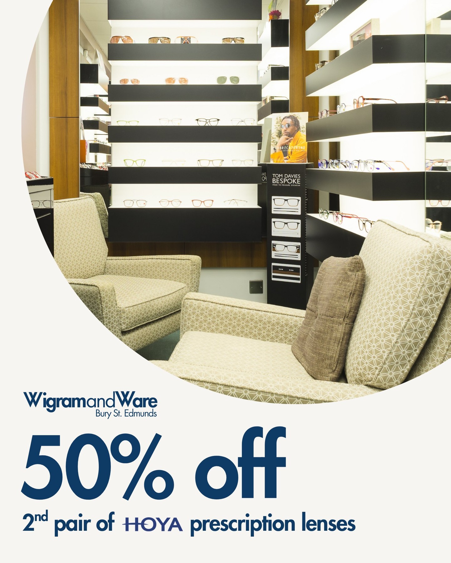 New season, new lenses...
Right now, you can get 50% off your second pair of prescription HOYA lenses*, and the best part? You can mix and match across our full range of frames and sunglasses in March.
Whether you've been eyeing a sleek everyday pair or something a little bolder for the weekend, this is your moment.
Why not pop in and see the team, or give us a call?
📞 01284 753821
*Terms and conditions apply, subject to availability.
#Opticians #EyewearOffer #PrescriptionLenses #Eyewear #VisionCare #SpecialOffer #EyeCare