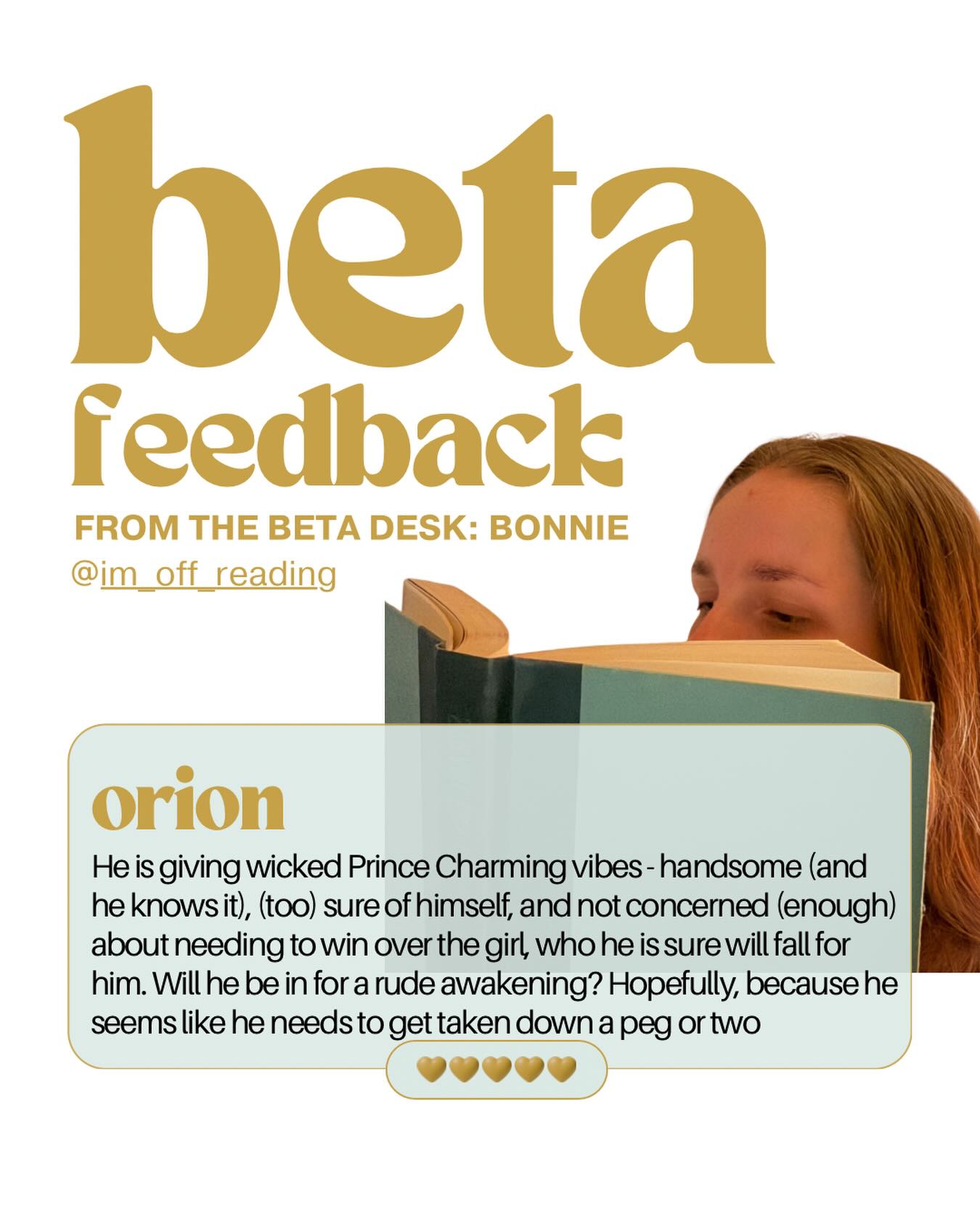 Hot from the beta desk of @im_off_reading - here’s what Bonnie thought of one of my MMC’s Orion 🥹🫶🏼