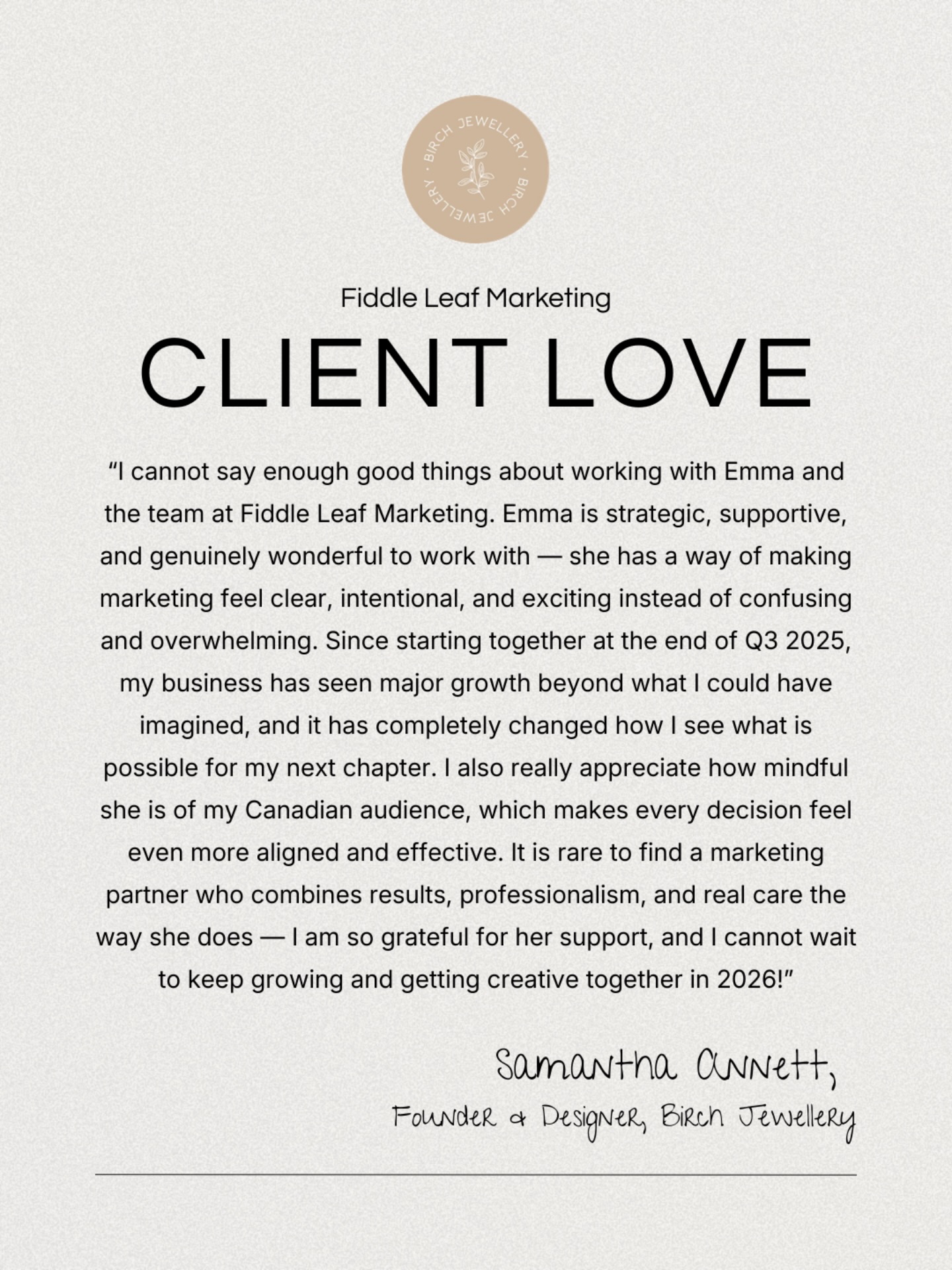 Our clients make it all worthwhile. Thank you for the love, @birchjewellery 🫶🏼