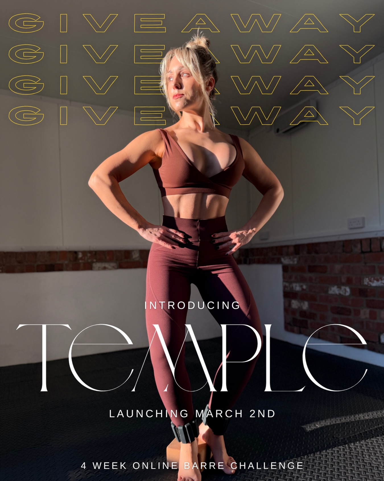 ✨ GIVEAWAY — TEMPLE | 4 weeks of barre x strength ✨
🔥🔥🔥Win 3 months access to the new Barre x strength program 🔥🔥🔥🔥
To celebrate the upcoming launch of TEMPLE, I’m gifting one free place in the 4-week barre x strength program beginning March 2nd.
TEMPLE is a practice of strengthening the body physically with the awareness of honouring every movement. Your body is the temple of every breath, every heart beat & every ounce of strength you will ever build - TEMPLE - where movement becomes a sacred practice.
To enter:
1. Follow both @tori.louise_body.altar & @barrealtar on Instagram
2. Share this post to your stories and tag me (MUST tag)
3. Tag 3 friends in the comments
✨ Winner will be announced Wednesday February 25th ✨
Open to those ready to move with intention, build muscle that sculpts the body into an hourglass sensation & honour the sacred home their live in -
Their Temple.
Good luck — and welcome to Barre Altar.
#barre #barrefitness