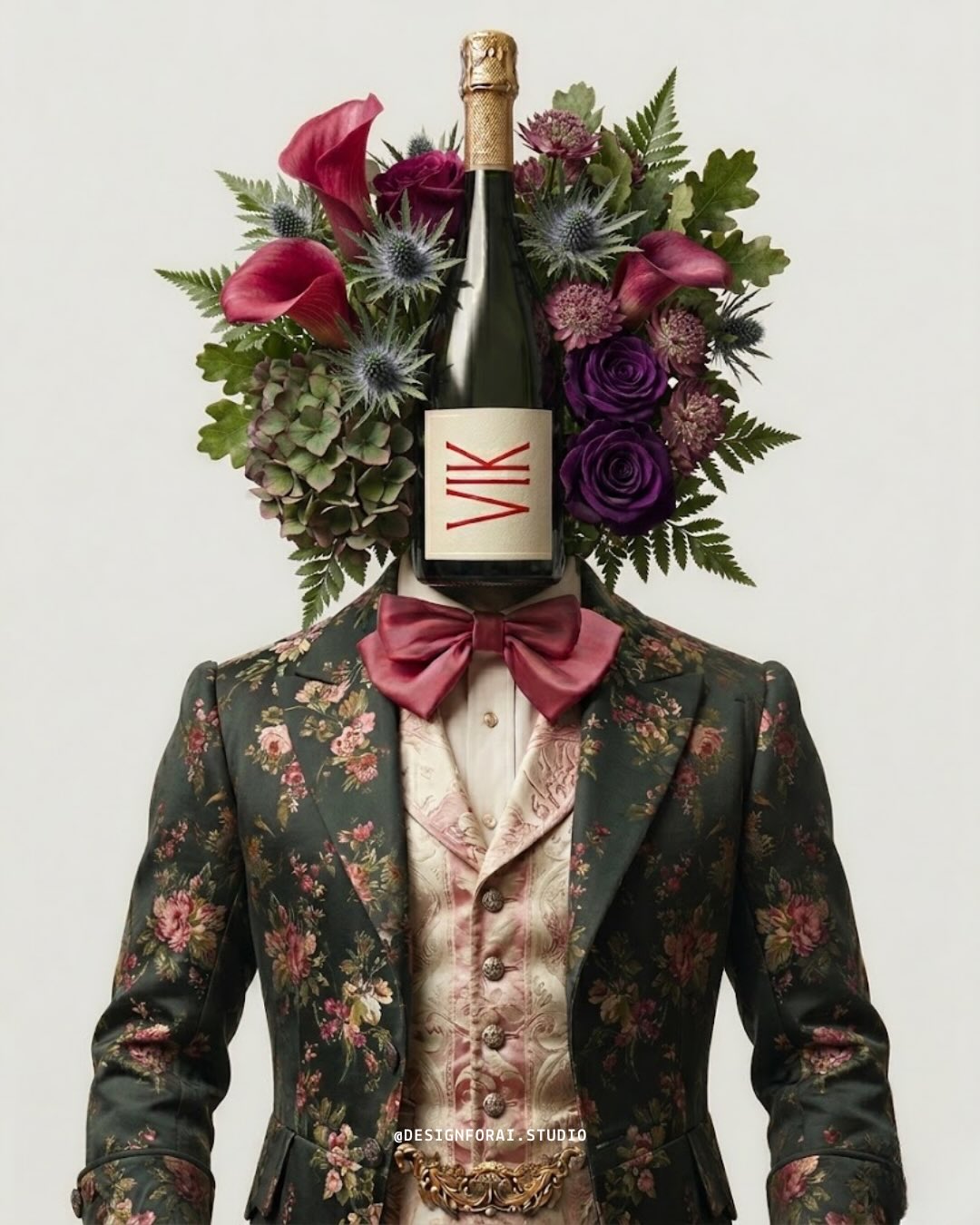 Genius Loci x @vik_wine
¿Puede un vino tener alma? 🍷
Esta serie visual explora la relación entre la botella de vino y su origen. Al reemplazar la forma humana con la silueta de @vikchile, la obra postula que el vino no es simplemente un producto de la tierra, sino el “intelecto” del paisaje mismo: una manifestación consciente de la historia y el potencial del suelo.
La integración de la estética botánica del siglo XIX con el surrealismo digital contemporáneo crea un diálogo entre la tradición vitivinícola y la vanguardia tecnológica. Aquí, la botella se convierte en un recipiente para el genius loci (el espíritu del lugar) de Millahue, Chile: ataviada con la misma complejidad floral y faunística que define su perfil sensorial.
-
Can wine have a soul? 🍷
This visual series explores the relationship between the wine bottle and its origin. By replacing the human form with the VIK silhouette, the artwork posits that the wine is not merely a product of the land, but the “intellect” of the landscape itself: a conscious manifestation of the soil’s history and potential.
The integration of 19th-century botanical aesthetics with contemporary digital driven surrealism creates a dialogue between viticultural tradition and the technological avant-garde. Here, the bottle becomes a vessel for the genius loci (spirit of the place) of Millahue, Chile: clothed in the very floral and faunal complexity that defines its sensory profile.
By @designforai.studio
#digitalart
#surrealism
#chileanwine
#luxury
#design