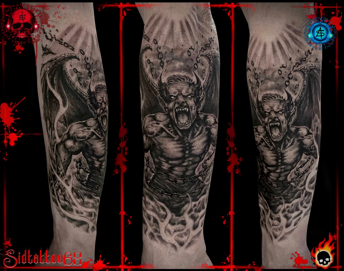 đ„RĂ©aliser par sid pro team Biopiq #sidtattoo68 #tattoo #tatouage #demon #tatoueurfrançais