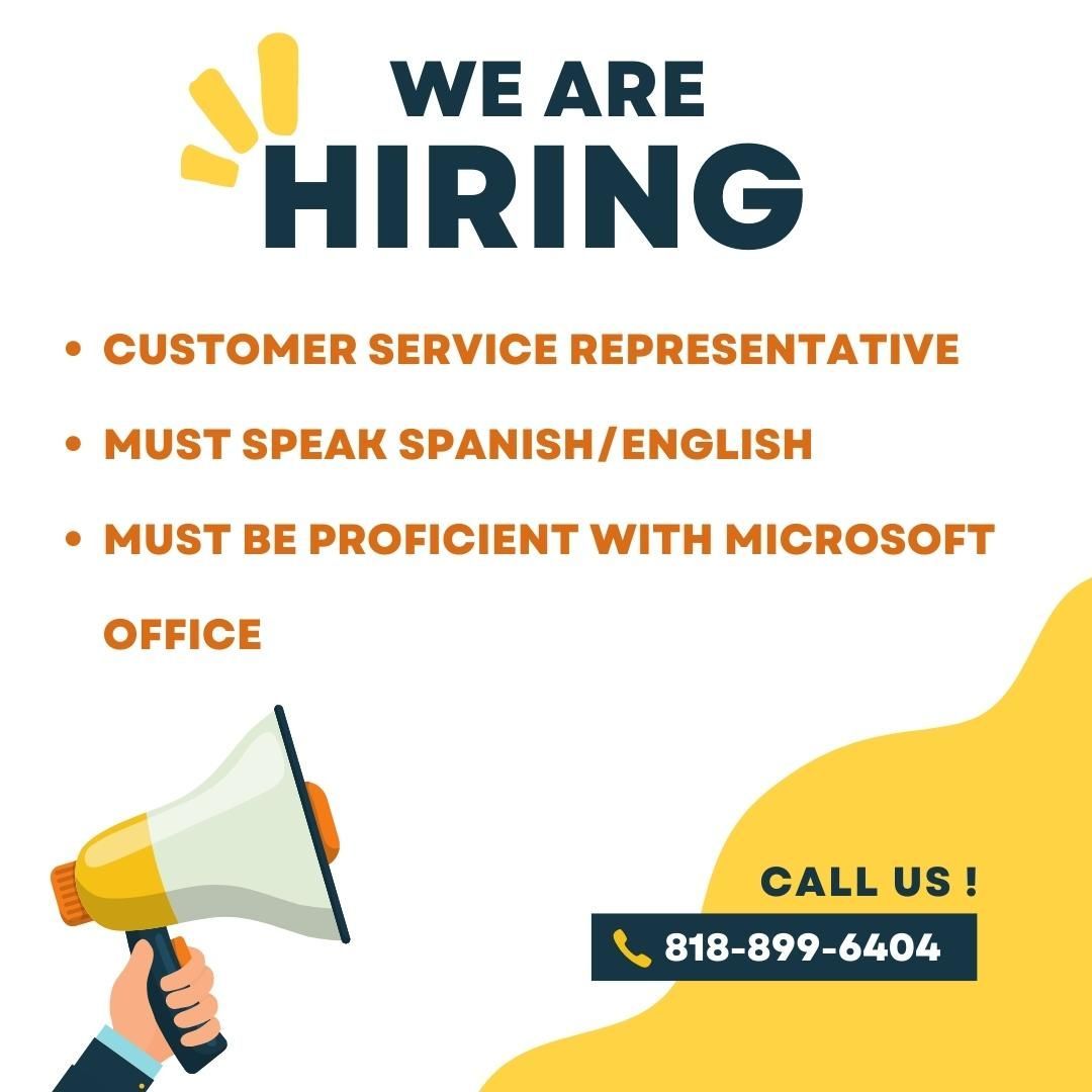 WE ARE HIRING! Looking for someone to help with clerical things in the office as well as general customer service. The position would be part time until tax season begins.