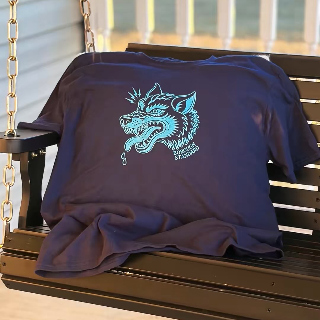 Time to howl with excitement! The Borough Standard Wolf Tee is dropping soon 👀🐺 #boroughstandard #jonesboroughtn #screenprinting #smallbuisness