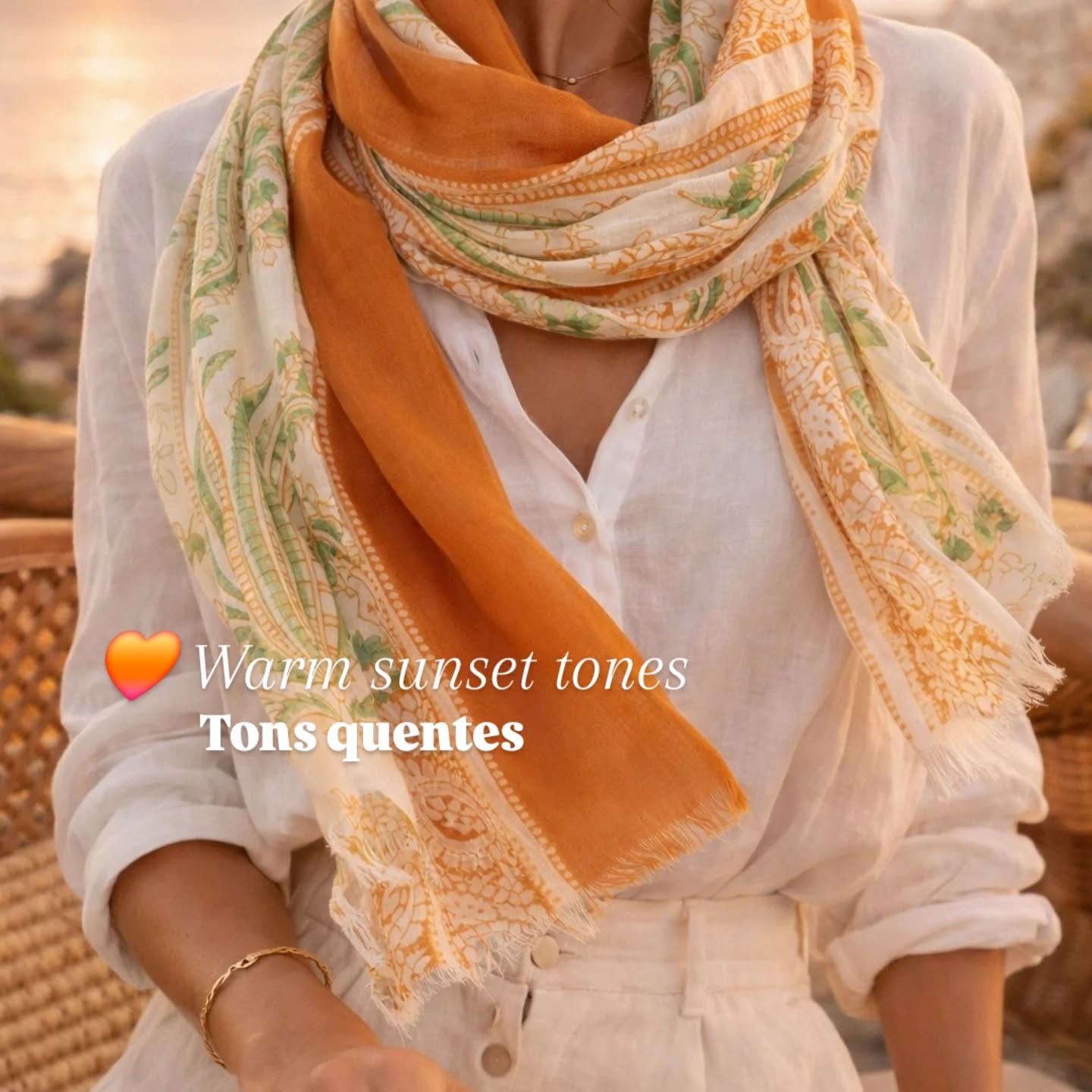 The sun is starting to stay a little longer… 🌿
Not quite summer.
Not quite cold either.
Just that perfect “light layer” weather.
These scarves are soft, breathable and easy to throw on for chilly mornings or golden evenings.
Which one feels more like you right now?
🧡 Warm sunset tones
🌿 Earthy greens
Tell us below ↓
#marinteriors
#algarvelifestyle
#lightlayers
#springstyle
#mediterraneanliving
