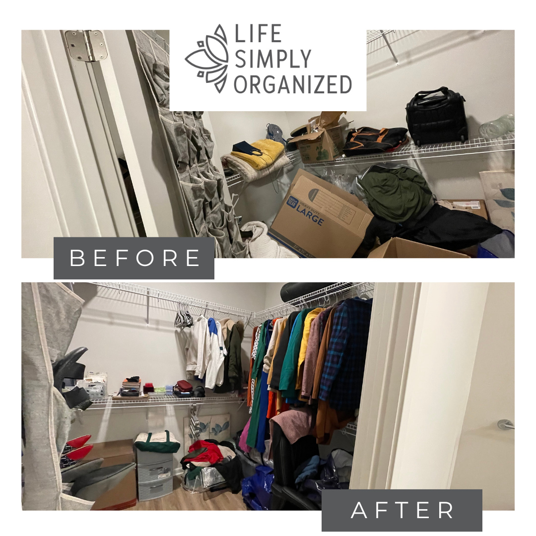 Closet glow-up unlocked ✨👗
By adding an over-door shoe rack and hanging 90% of these clothes, we turned a cramped closet into a calm, easy-to-use space. More visibility = more outfits = less stress getting dressed 🙌
#ClosetOrganization #ClosetMakeover #BeforeAndAfter #OrganizedCloset #DeclutterYourCloset #StorageSolutions #SmallSpaceStorage #HomeOrganization #ClosetGoals #ProfessionalOrganizer #FunctionalSpaces #SimplifyYourHome #TidyingTips #OrganizingInspo