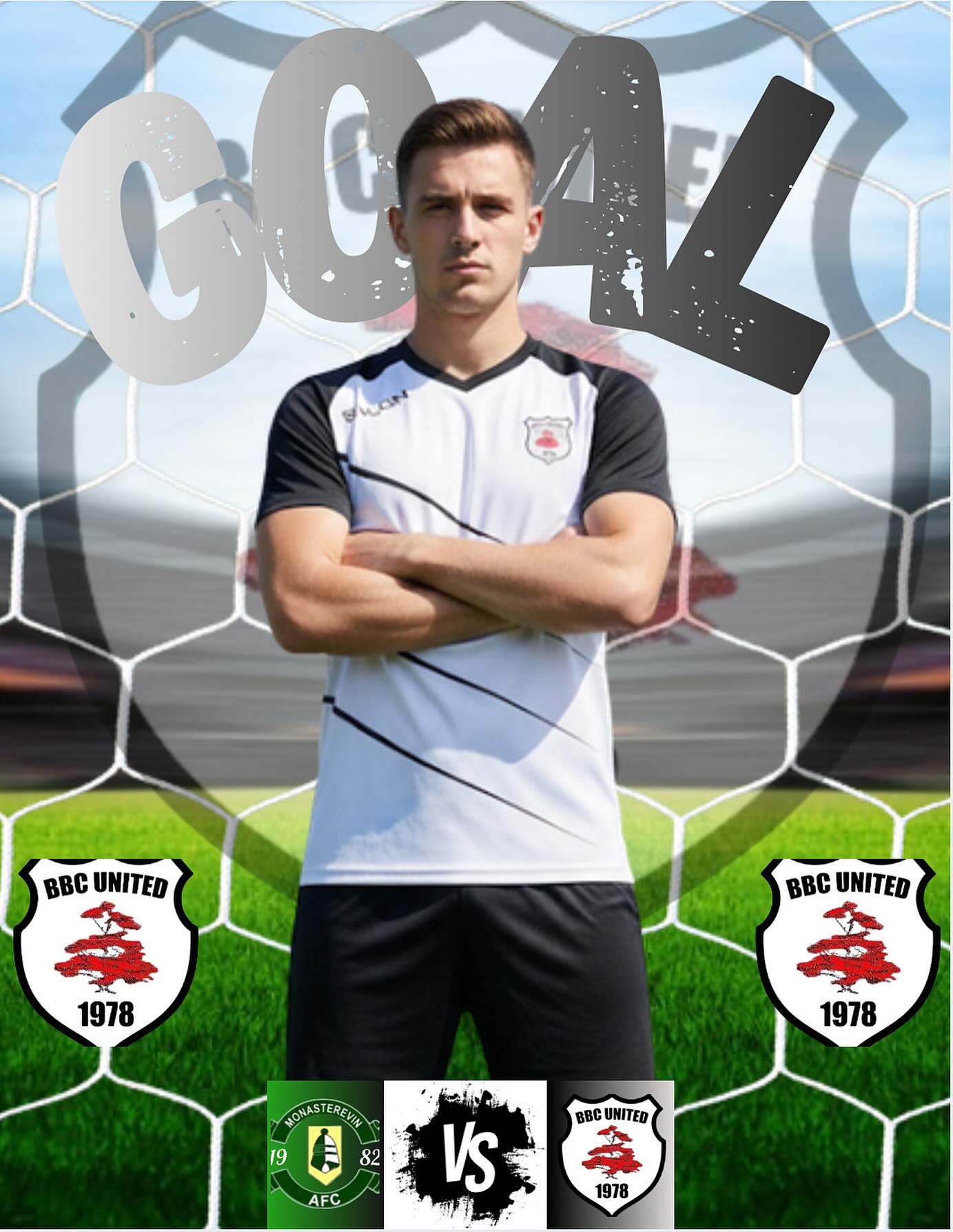 Cillian Byrne gets his second of the game for BBC United
BBC United 2-4 Monasterevin A.F.C