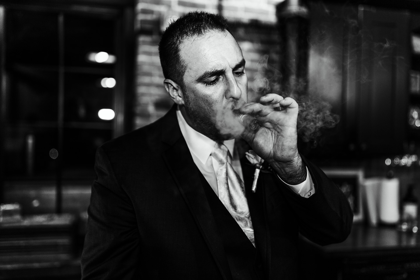 Black tie. Slow burn. #3WESTweddings | 📸 @lindsayrossmanphotography | venue: @thebookinghouse