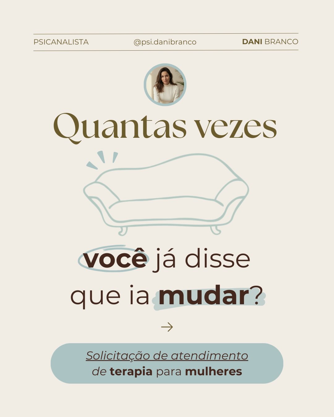 Começar terapia não é uma decisão qualquer.
É um movimento interno que acontece quando algo em você já não aceita mais viver no automático.Muitas mulheres passam anos tentando sustentar vínculos difíceis, dar conta de tudo, ser fortes o tempo inteiro. E só depois percebem o quanto isso custou.
A terapia é um espaço para se escutar com continuidade.
É um processo semanal, construído com tempo, investimento e desejo real de se implicar na própria história.
Se você sente que chegou o seu momento, preencha o formulario de solicitação de atendimento.
Está disponível no link da bio.
https://forms.gle/MNVc61NxzPSJwS9i9
