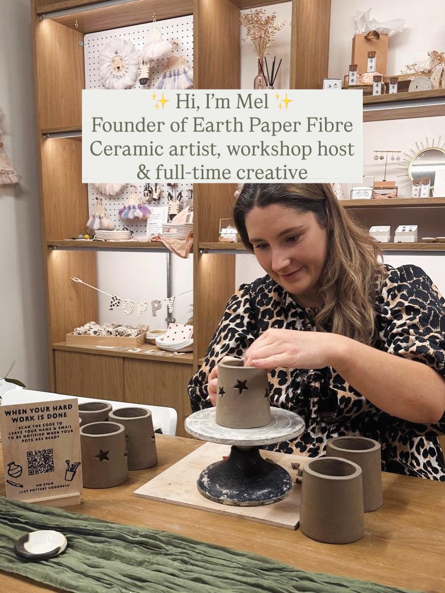 A lot of new people have joined for the ride so I wanted to say hello 👋🏻
I’m Mel, the hands behind Earth Paper Fibre. Six years ago I was making porcelain jewellery in my parents spare room and taking it to markets (often dragging friends and family with me!) At my first market I made £20, but still kept going!
Since then, I’ve slowly built this business piece by piece. Figuring out what works, what doesn’t, refining my style, learning through the fails and celebrating the wins.
In July 2023 I ran my first ceramics workshop, something I’d wanted to do for a long time. It added a whole new layer to my work, connection, conversation and community.
In May, I took the leap and left my 9–5 to do this full-time. Now I have a little shop and studio in Leah’s Yard, where I run 2–3 workshops a week and spend my days working with clay and speaking to so many lovely people.
It still feels a bit surreal.
Whether you’ve been here since the early market days or you’ve just found my page, thank you for being here. It genuinely means a lot!
If you’re new, I’d love to know how you found me 🤍