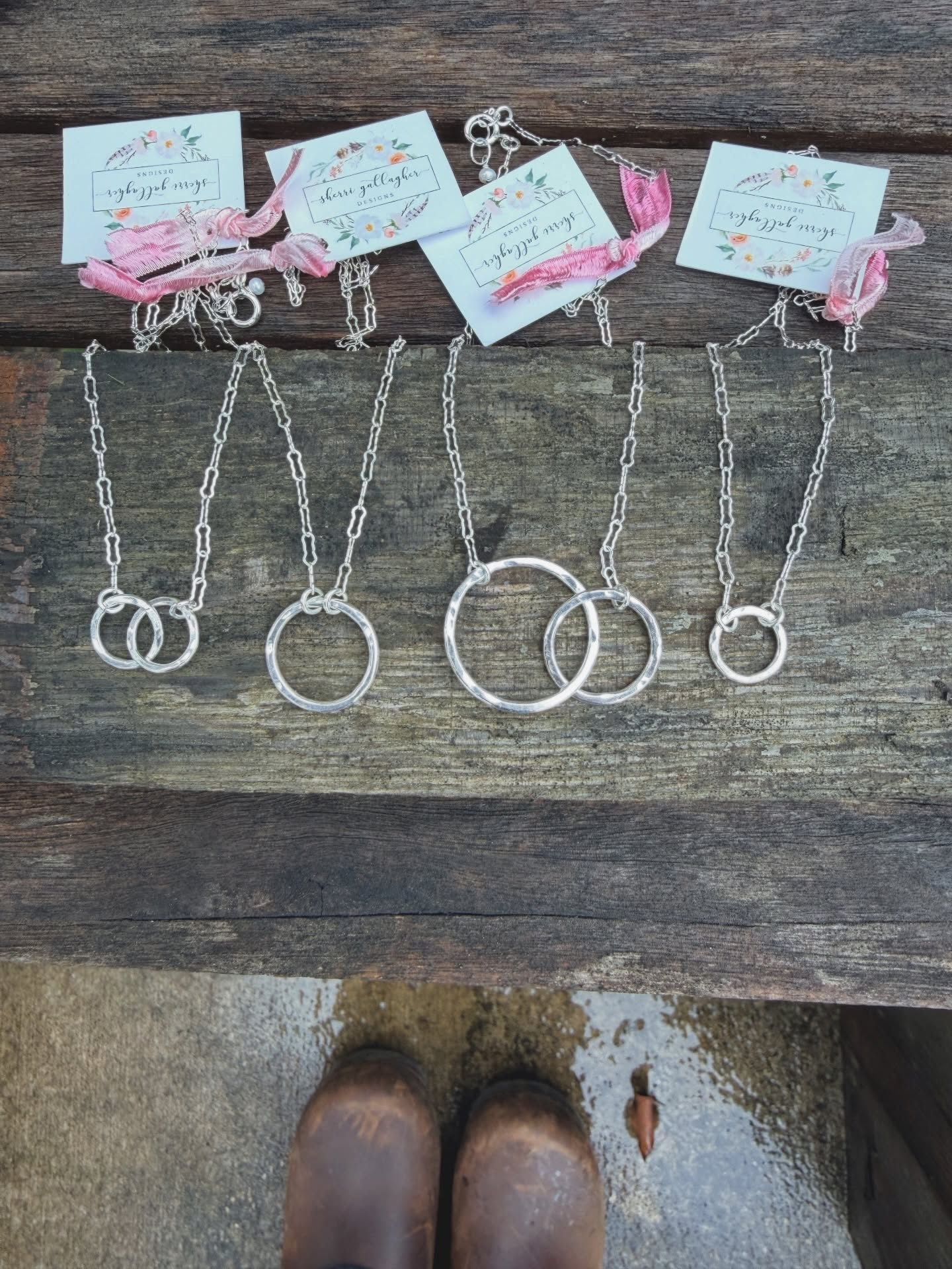 These fine silver circle necklaces are one of my all time most popular necklaces.
I handcraft the circles from fine silver wire - fusing, hammering and tumbling - to get the perfect element. Attached to sterling silver wire, they make just the right accent piece, or to layer with other necklaces.
They are available on my website (link in bio) or at the @napafarmersmkt on Saturday!
#silverjewelry #winecountryjewelry #handcrafted #layeringnecklace