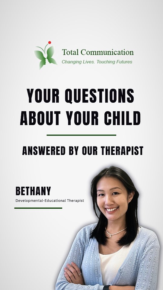Parents ask. We listen. We respond.
This reel shares answers to common questions parents raise, guided by professional experience and child-centred practice.
Feel free to send your questions to our email ID.
Email us for enquiries: enquiries@totalcommunication.com.sg
WhatsApp us to connect: +65 9115 8895
#totalcommunication #childdevelopment #speechtherapy #earlyintervention #parentingtips