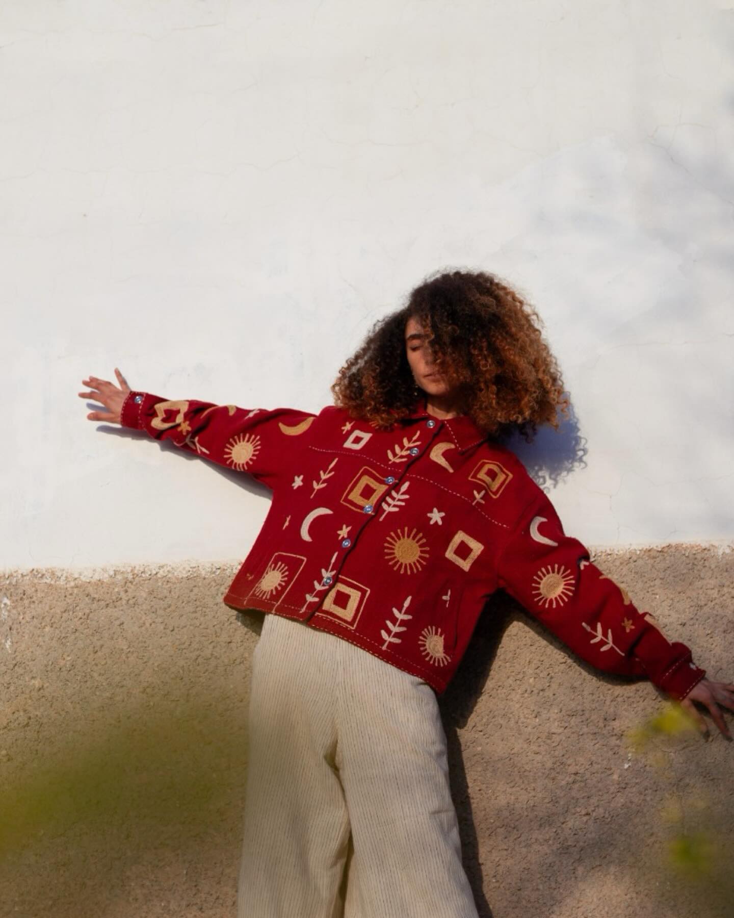 The Luna Sol Jacket 🌙✨ We wanted to create a new kind of embroidered jacket, something different from the familiar Suzani florals and I couldn’t be happier with how it turned out! Also available in Indigo blue ✨
Subscribe to the newsletter on THAAMSZ.COM to be the first to know when this & other new pieces are launched online!