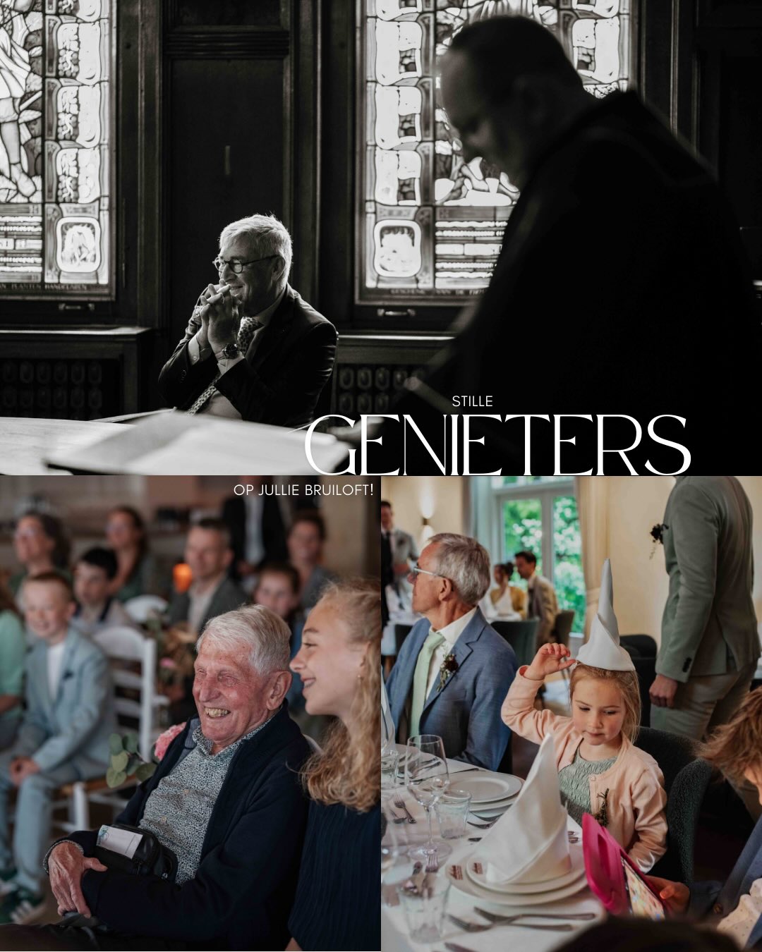 ✨ De stille genieters… ✨
Tijdens jullie bruiloft let ik niet alleen op het grote moment, maar juist op deze kleine, pure emoties. De blikken vanaf de zijlijn. De trotse ogen. De liefde die generaties verbindt.
Een opa met vochtige ogen wanneer zijn kleindochter “ja” zegt.Een oma die zachtjes glimlacht en terugdenkt aan haar eigen trouwdag.Een hand die even wordt vastgepakt.Een traan. Een lach. 🤍
Die momenten zijn van onschatbare waarde.Vandaag misschien klein en stil… maar later van onbetaalbare betekenis.
Dat is waarom ik doe wat ik doe.
#trouwfotograaf #bruidsfotografie #bruiloft #weddingphotography #emotie opaenoma liefde echtemomenten onvergetelijk trouwen documentairefotografie bruidspaar pureliefde