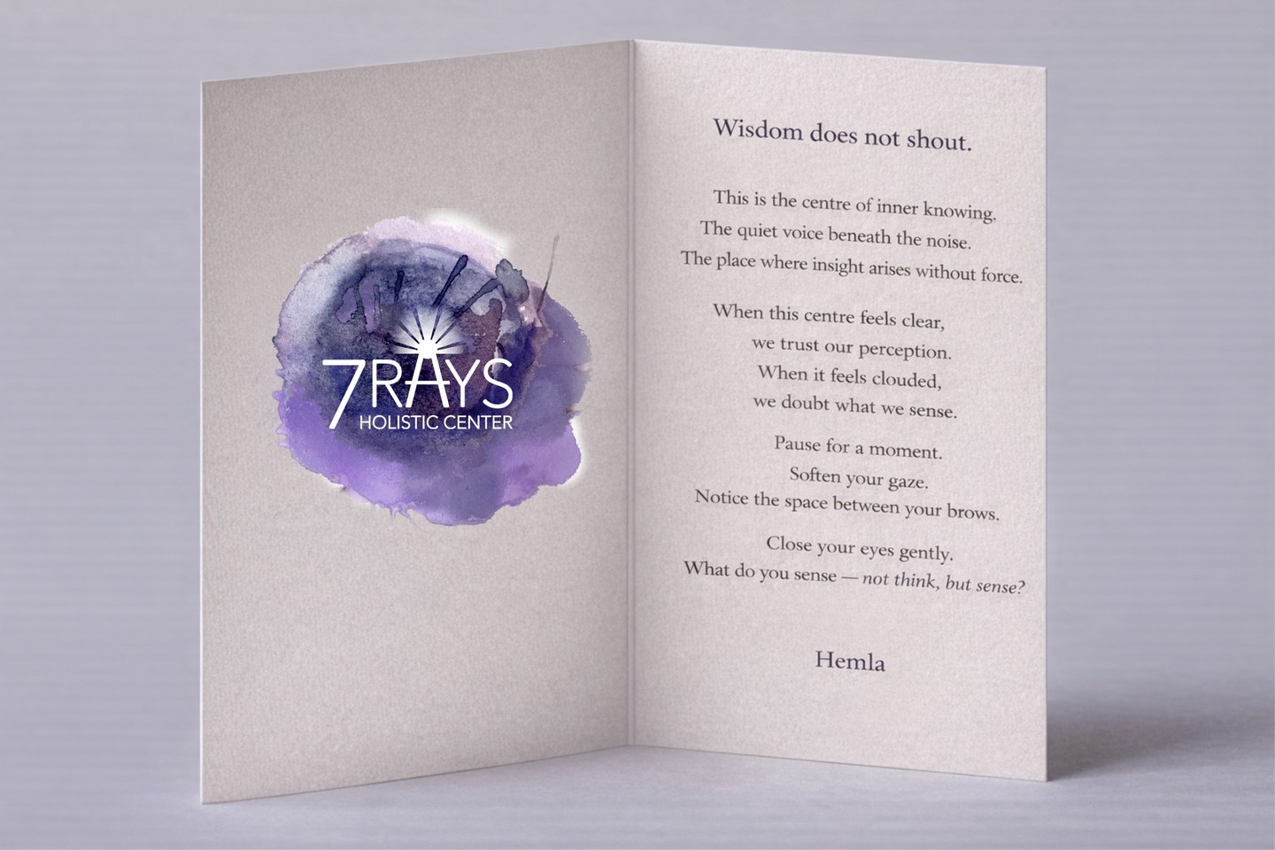 🟣 Third Eye Chakra — INDIGO
This is the centre of inner knowing.
The quiet voice beneath the noise.
The place where insight arises without force.
When this centre feels clear, we trust our perception.
When it feels clouded, we doubt what we sense.
Pause for a moment.
Soften your gaze.
Notice the space between your brows.
Wisdom does not shout.
It whispers.
And it asks us to listen.
Close your eyes gently.
What do you sense — not think, but sense?