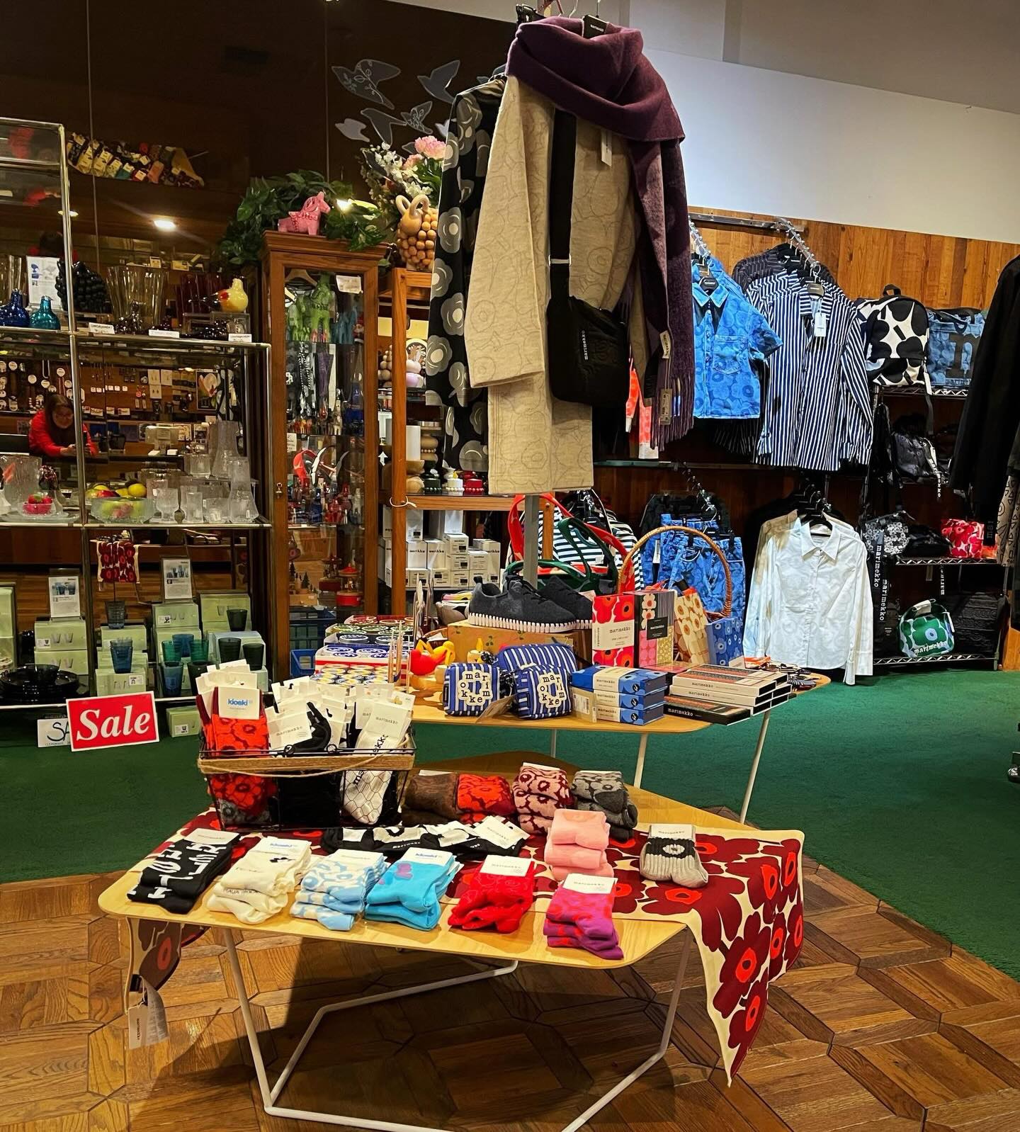 New products have arrived at @finn_ware, so that means items are being added to the SALE shelves, including Marimekko socks!! 🧦🧦🧦