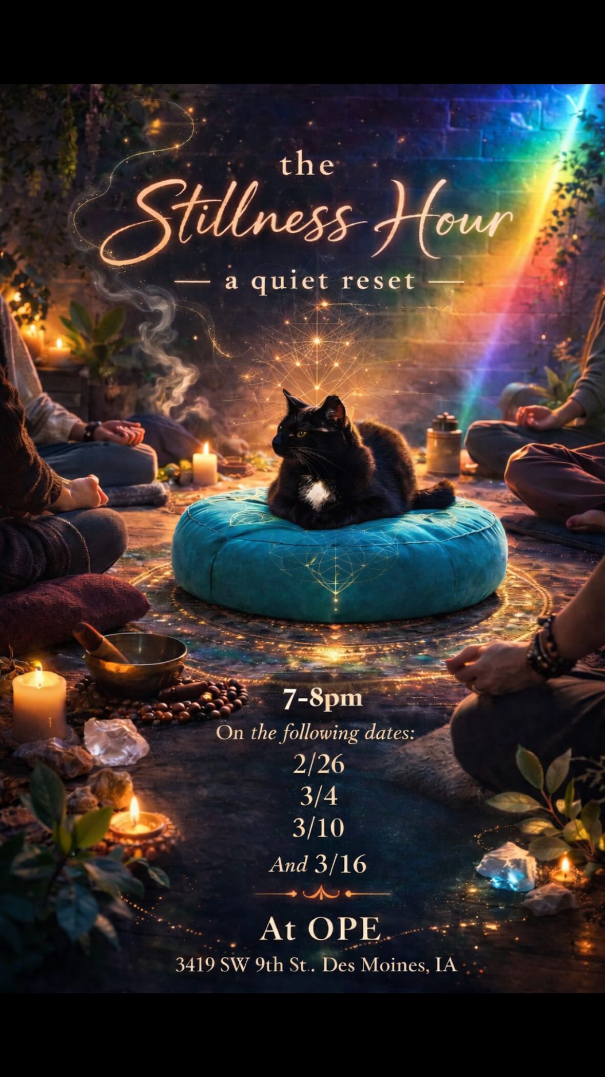 Come, meditate in silence for one hour! It’s only an hour, and it is so good for you... We expect to see you there!
😙😉