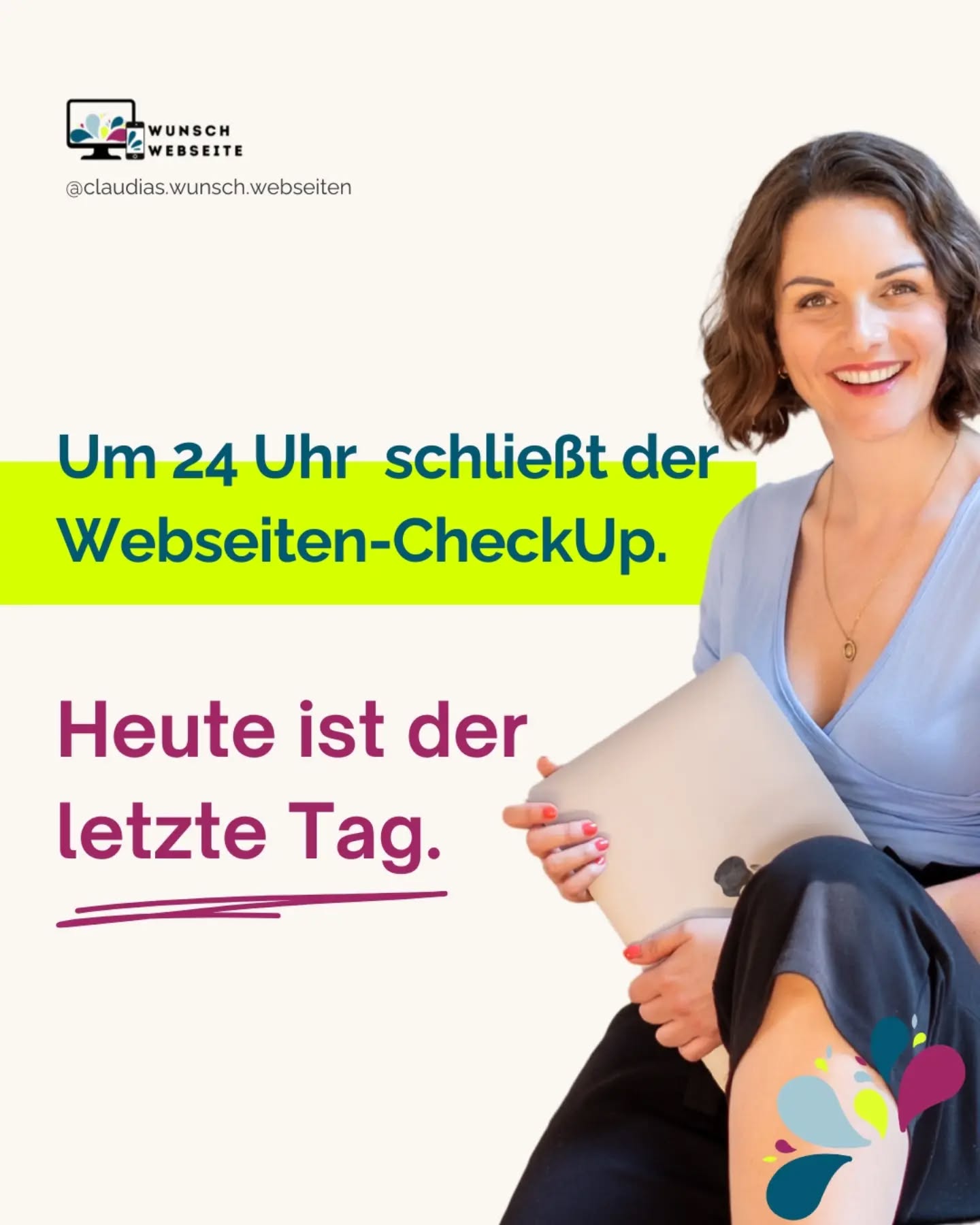 Du kannst noch ein bisschen warten.
Noch ein paar Wochen beobachten.
Noch ein bisschen selbst optimieren.
Noch ein bisschen hoffen, dass es sich von allein klarer anfühlt.
Oder du triffst heute eine Entscheidung.
Nicht für mich.
Für dich.
Für Klarheit.
Für Struktur.
Für eine Website, die nicht nur da ist – sondern verkauft.
222 € sind kein Impuls-Kauf.
Aber Unklarheit ist auf Dauer teurer.
Heute um 24 Uhr schließt der Webseiten-CheckUp.
Und ganz ehrlich?
Wenn du beim Lesen meiner Stories gemerkt hast
„Ja, da ist was dran“
dann weißt du längst, was richtig ist.
👉 Link in Bio.