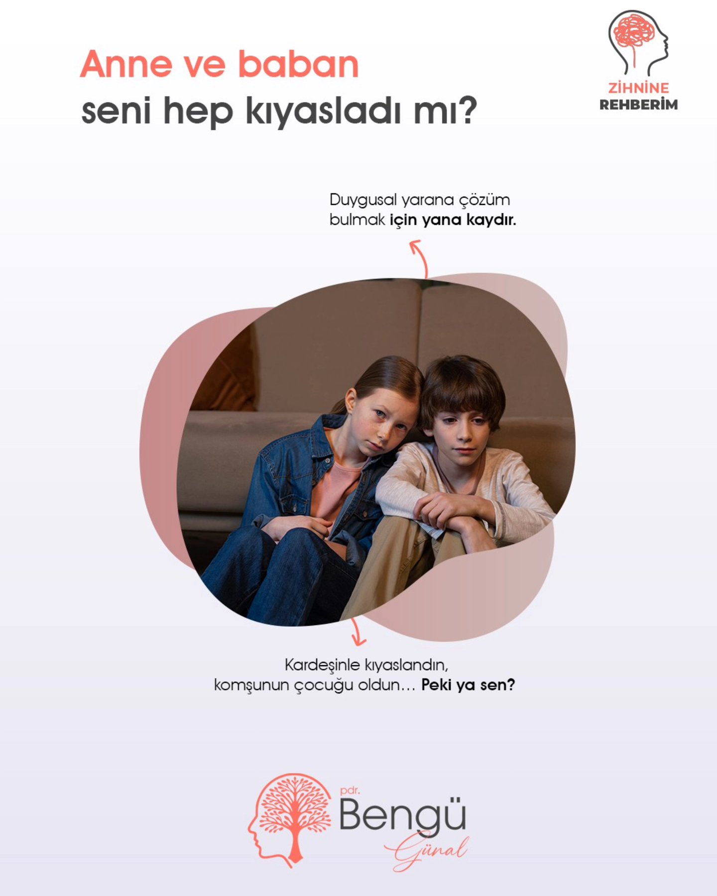 Anne baban seni hep kıyasladı mı?
🎯 Amaç: Duygusal yarana dokun, içgörünü çöz ve hemen iletişime geç!
Kardeşinle kıyaslandın, komşunun çocuğu oldun… Peki ya sen?
Hepimizin çocukluğunda bir an var…
“Kardeşin senden daha uslu”,
“Bak Ayşe’nin çocuğu nasıl çalışıyor?”
Belki o an bir şey demedin ama içten içe eksildin.
Bugün hala “yeterli miyim?” diye sorguluyorsan, bunun kökü çocuklukta.
Artık kıyaslanmak değil, anlaşılmak istiyorsun.
İşte tam bu yüzden, geçmişini anlamak bugünkü yaralarını iyileştirmenin ilk adımı.
Sen kıyaslanacak değil, keşfedilecek birisin.
✨ Online görüşmelerle çocukluk yaralarını birlikte onarıyoruz.
📲 Randevu ve detaylar profilde.
#zihninerehberim #kıyaslanmak #psikolojikdanışmanlık #çocuklukyaraları #onlinepsikolog #psikoeğitim #ruhsalşifa #terapi #farkındalık #duygusalyara #terapiherkesiçin