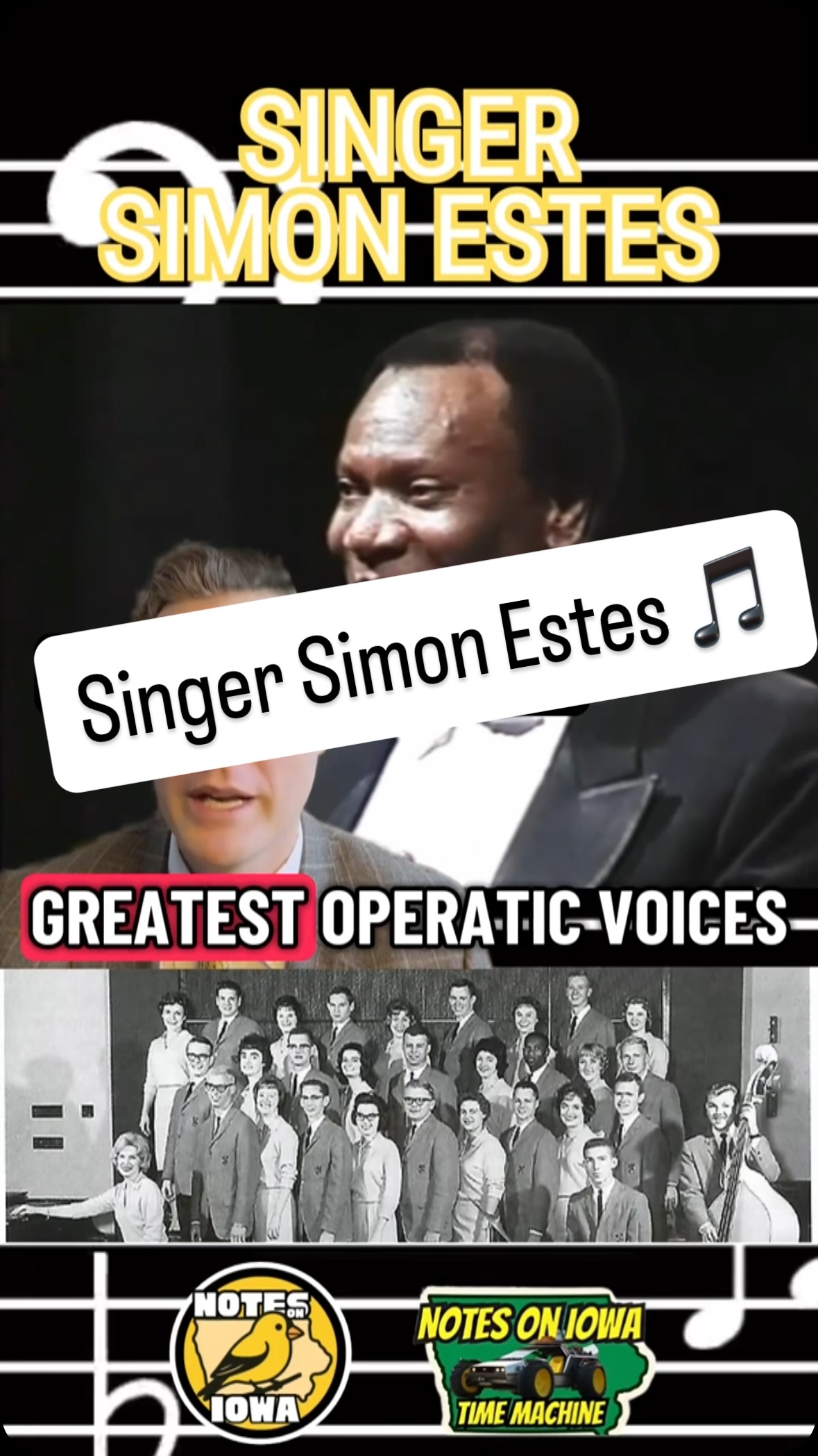 Iowa Time Machine ⏰: On March 2, 1938, far-famed operatic singer Simon Estes was born in Centerville. With a distinctive bass-baritone voice, Estes went on to become one of the world’s greatest opera performers who continues to wow audiences today.
A true American success story, Estes’s father worked as a coal miner in the early southern Iowa coal industry after migrating from the American South. Estes’s grandfather, a formerly enslaved person, was once sold at auction for $500. The family rose from enslavement to world fame in two generations thanks to hard work, determination, and Simon’s singing talents.
One of five children, Estes grew to love music in his local Baptist church before eventually entering the University of Iowa in 1957. The first African-American in U of I’s famed “Old Gold Singers,” Estes joined the Juilliard School of Music in 1964 with donations from Iowans throughout the state.
Following a successful European debut, by 1966, Lyndon B. Johnson invited Estes to perform at the White House. Acclaim, honors, and many other notable performances followed as Estes continued to build an incredible career. Bent on giving back, teaching posts at DMACC, Wartburg, and Iowa State continue to provide Estes with opportunities to influence the next generation of Iowa singers. #Iowa #OTD #History #Music #Opera