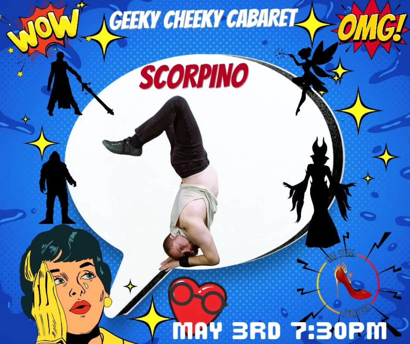 Are you ready to get GEEKY with The Steel Stilettos ?
Scorpino
Geeky Cheeky Cabaret: A Nerdlesque Spectacle
#thesteelstilettos #burlesque #burlesqueshow @steelstacks_pa