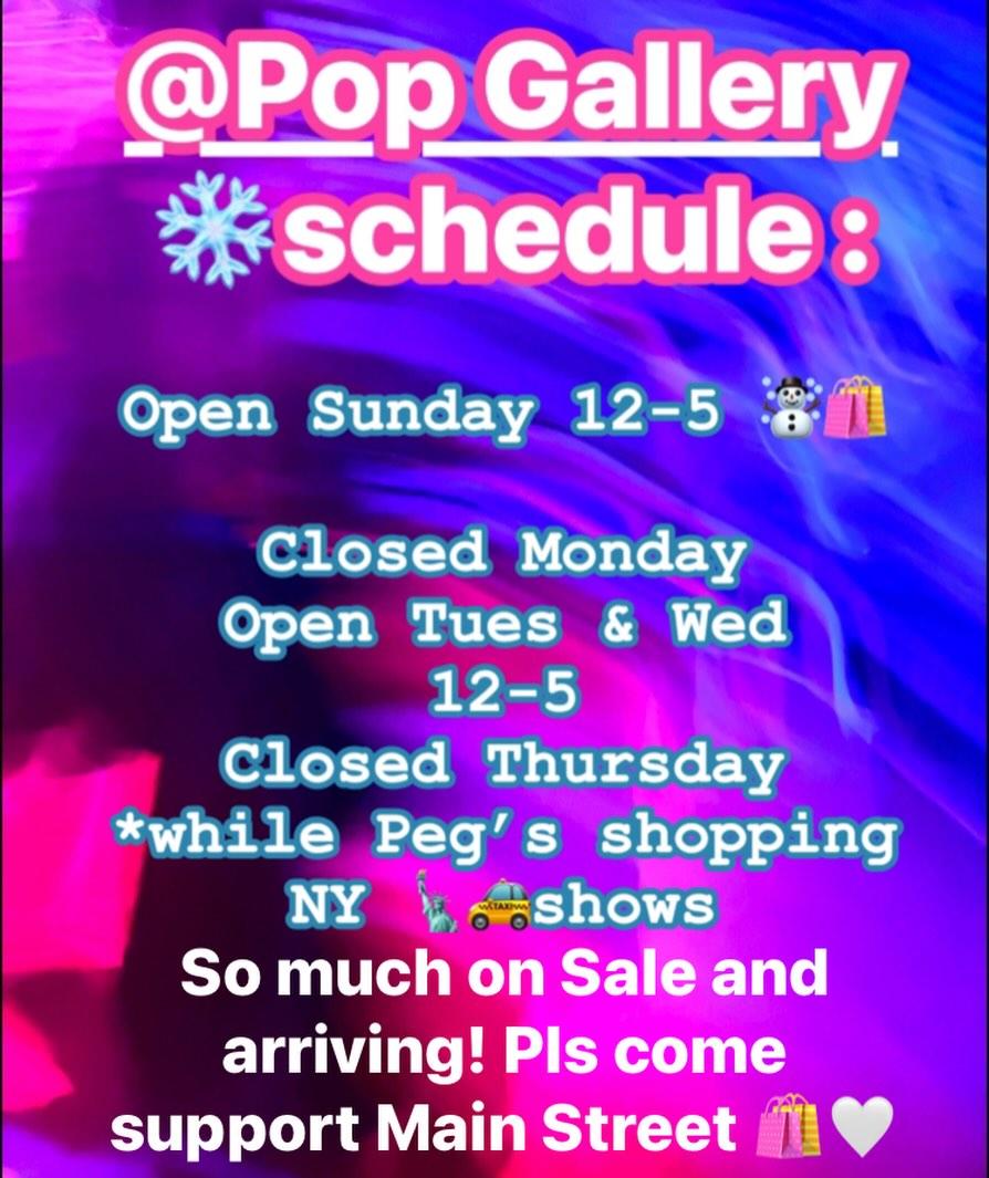 Blizzard Readiness โ๏ธโ๏ธ๐ซฃ make your pre-preparations today! Our Winter SALE continues - Shoveling tomorrow and NYC or bust ๐ฝ๐๐Tuesday-Thursday! Like our mailman, Nothing Will stop @pegatpop from getting to the Javitz center to Bring you a carefully curated collection this summer & fall ! ๐ผ๐ป๐๐๐ #winterstorm2026โ๏ธโ๏ธ๐จ #popgallerygloucester #coterienyc #magicnyc #theshowmustgoon