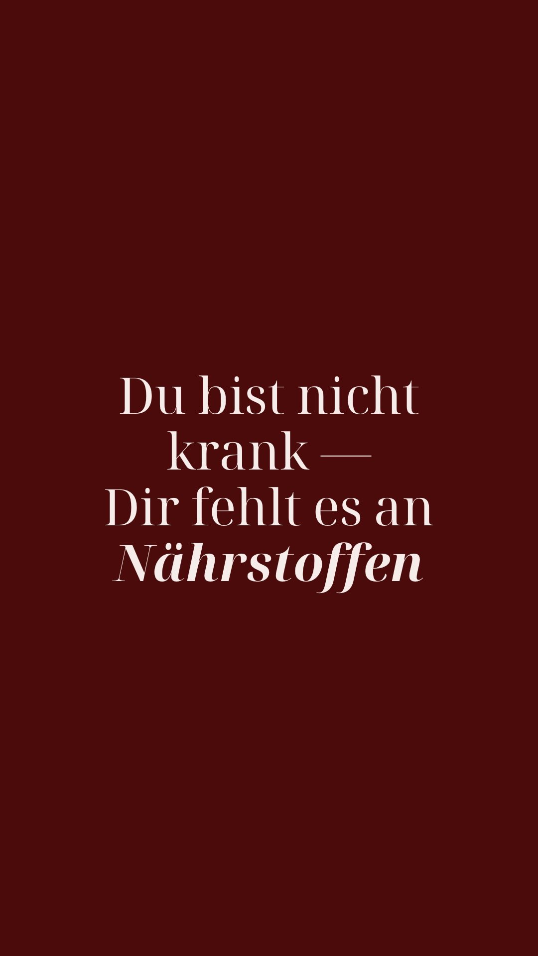 Du bist nicht krank —
dir fehlt es an Nährstoffen.“
Ein Satz, der gerade überall kursiert.
Meine Sicht aus der Praxis:
👉 Der Körper braucht Bausteine
👉 Hormone brauchen Mikronährstoffe
👉 Energie entsteht nicht aus dem Nichts
Und gleichzeitig gilt:
Nicht jedes Symptom ist nur ein Mangel.
Aber hinschauen lohnt sich. Immer.
Wenn du wissen willst, was DEIN Körper wirklich braucht,
schreib mir CHECK.
#nährstoffe #gesundheit #nimmdeinegesundheitindiehand #frauengesundheit #selfcare