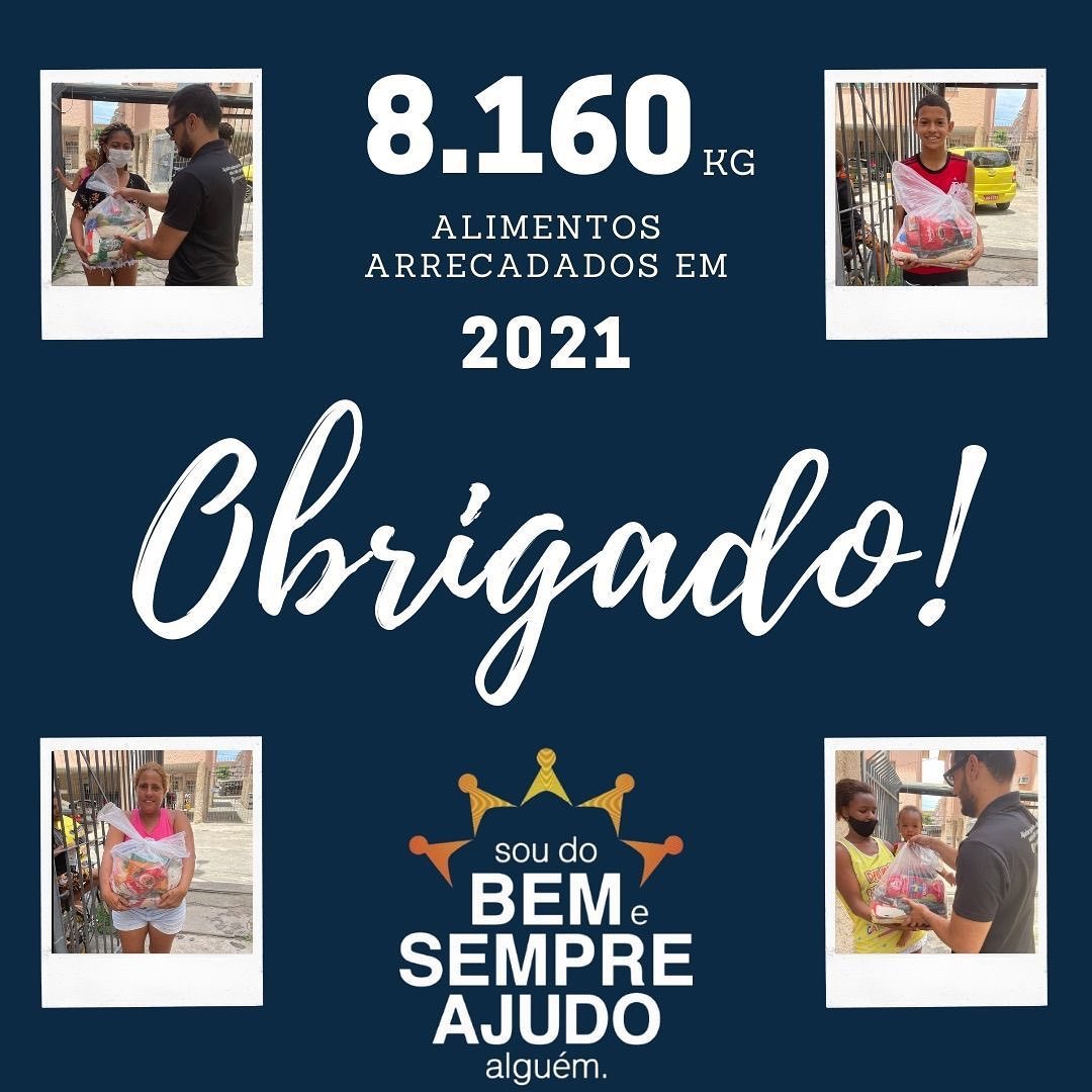 Olhando para o ano de 2021, é impossível não fazer uma retrospectiva automática de tudo que aconteceu. Foi incrível!
Montamos e entregamos uma média de 45 cestas básicas por mês, somando a marca de 540 cestas no decorrer de todo o ano.
Isso significa 8.160KG de alimentos doados 😱
Tudo isso só foi possível graças à generosidade dos nossos amigos colaboradores. Vocês embarcaram com a gente nessa jornada, proporcionando alegria a centenas de famílias.
OBRIGADO!
Gostaríamos de agradecer, em especial, nossos parceiros:
@bluxrio ➡️ pela campanha “Black November Solidário 1 + 1”, que resultou na arrecadação de 450KG de alimentos no mês de novembro.
@instituto_semeando_amor ➡️ por todo apoio e ajuda, com a doação de dezenas de cestas básicas durante esse ano.
@projetoiluminerj ➡️ pela oportunidade de apoiar o lindo projeto de entrega semanal de quentinhas a pessoas em situação de rua.
GRATIDÃO por tudo que fizeram/fazem pelo Instituto Sou do Bem e Sempre Ajudo Alguém.
JUNTOS SOMOS MAIS FORTES! 💙
#institutosoudobemesempreajudoalguem #ong #acaosocial #cestabasica