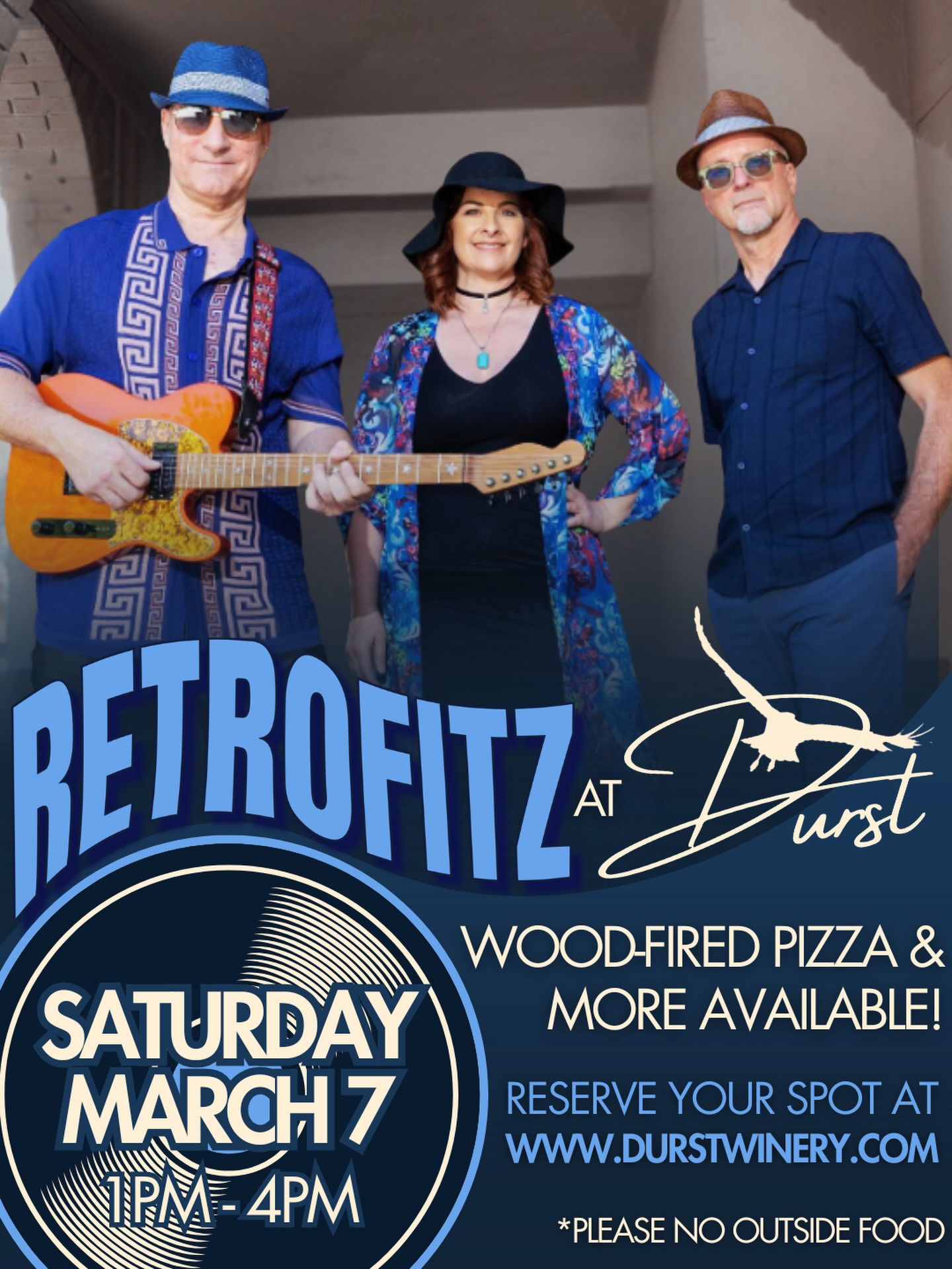 This Saturday join us for live music with The Retrofitz from 1–4pm and enjoy artisan wood-fired pizza beginning at 12pm from our on-site kitchen.
Settle in with a glass of your favorite Durst wine, grab a fresh pizza from the oven, and spend the afternoon relaxing on the estate with great music and good company.
We can’t wait to see you here. ✨
#DurstWinery #LiveMusicAtDurst #Retrofitz #WoodFiredPizza #LodiWine