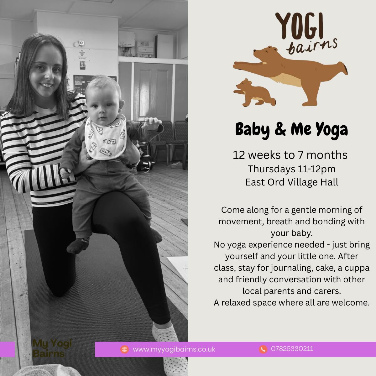 ✨ Baby & Me Yoga ✨
We have 3 spaces that have become available in our 3–7 months Baby & Me Yoga class (Thursdays 11–12pm at East Ord Village Hall).
If you’ve been thinking about joining us for gentle movement, bonding, breathwork and a cuppa with lovely local parents - this is your sign 💛
Our 8 months to crawling class is also launching on Tuesday 10th March, and you can now join the waitlist to be the first to hear when booking opens.
These classes are calm, welcoming and designed to support both you and your little one - no yoga experience needed, just come as you are.
Link in bio to book or to add your name to the waitlist ✨
#BabyYoga #BerwickMums #MyYogiBairns #ParentAndBaby #VillageHallClasses