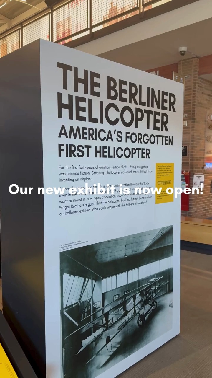 Stop by to see our new exhibit!
The Berliner Helicopter: America's Forgotten First Helicopter ✨