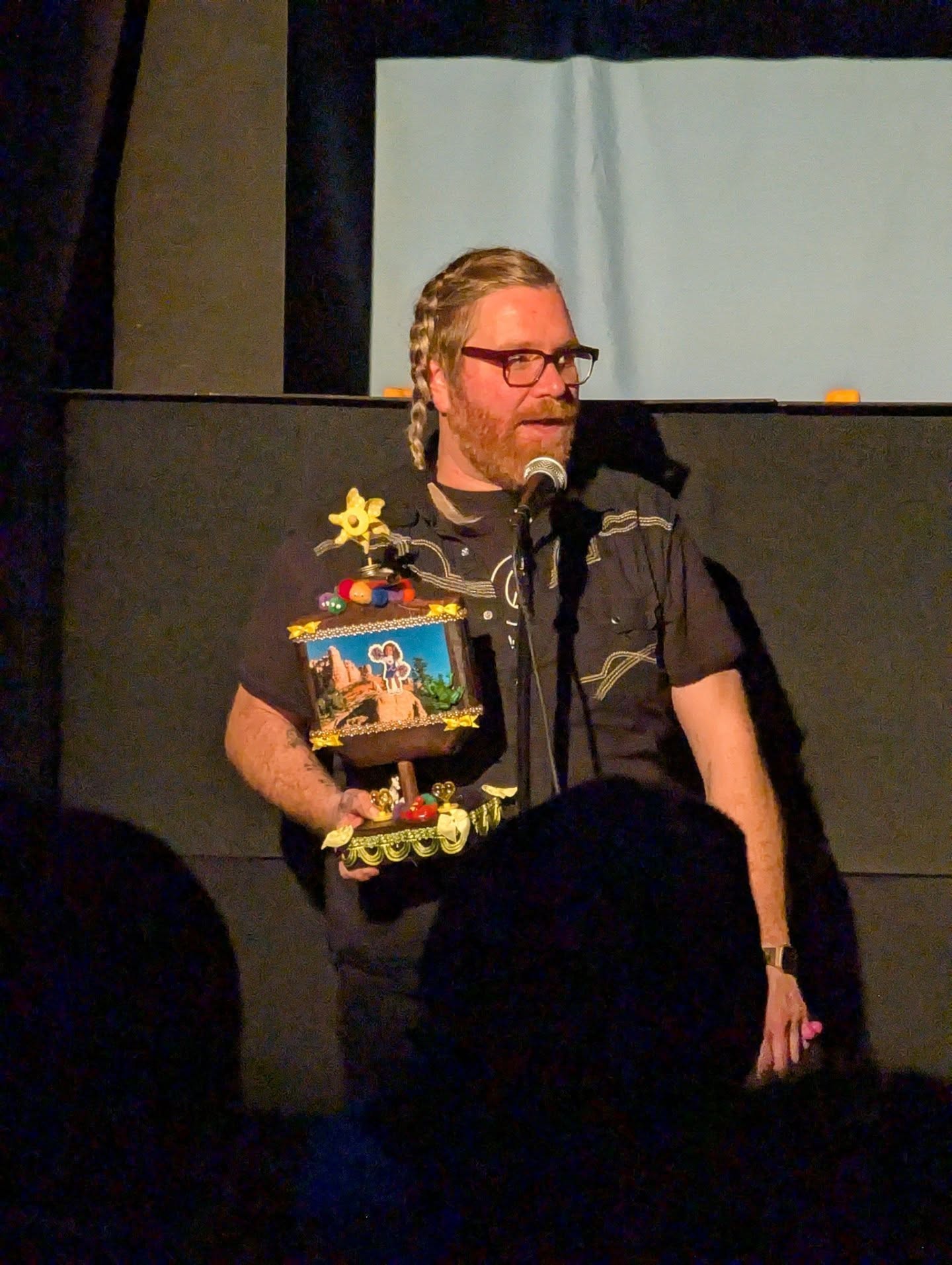 And the Winner Is.....
The Bob Katz Players!!!!!!!
@blob.kat
@lindsaymccaw
@grandpa.trashville
Fabulous, incredible trophy with working kazoo made by @hardbeinghumble and @artsandscraps !! TY TY 😍😘😍😘
What an incredible weekend of creativity, community and competition! To all of our amazingly talented and wonderful teams: THANK YOU for your creations, your time and your joy! We are so humbled and grateful to have been able to host your offerings at Matrix.
If you have more photos, please tag us in them! These are only the ones Marisa could take from the tech booth. Especially if you have the "Sacrifice for Friendship" song!!
We can't wait for next year!