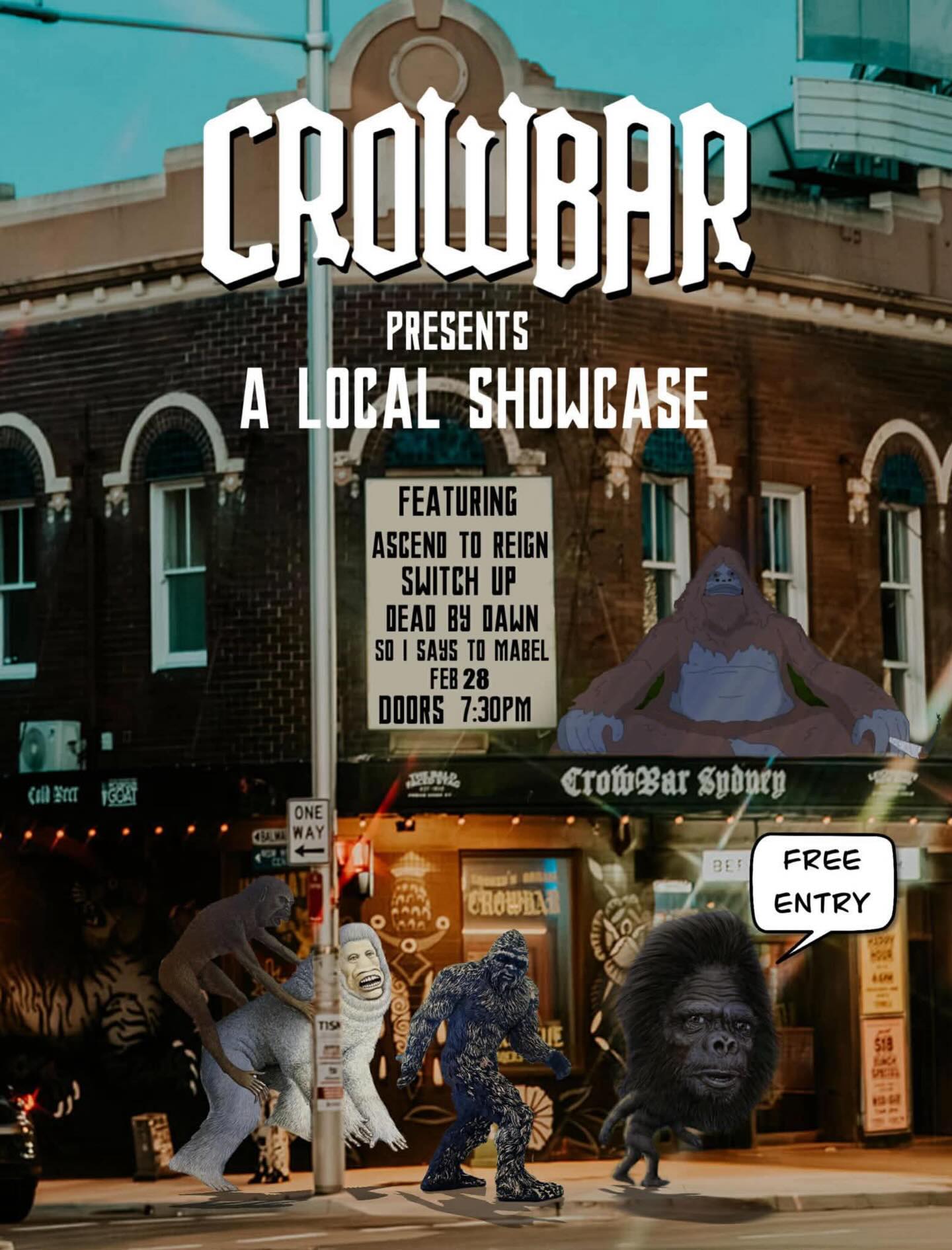 FREE GIG!!!
If youāve got nothing on Saturday 28th get yourself to @crowbarsyd for a night of free music from us @so_i_says_to_mabel @deadbydawnofficial_ and and @switchupaus
Itās free entry for 4 bands, doors at 7:30 š¤š»