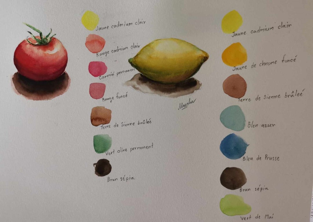 Exemples des différentes couleurs utilisées pour les tomates et les citrons.
Bon après-midi.😊
สวัสดียามบ่าย😊