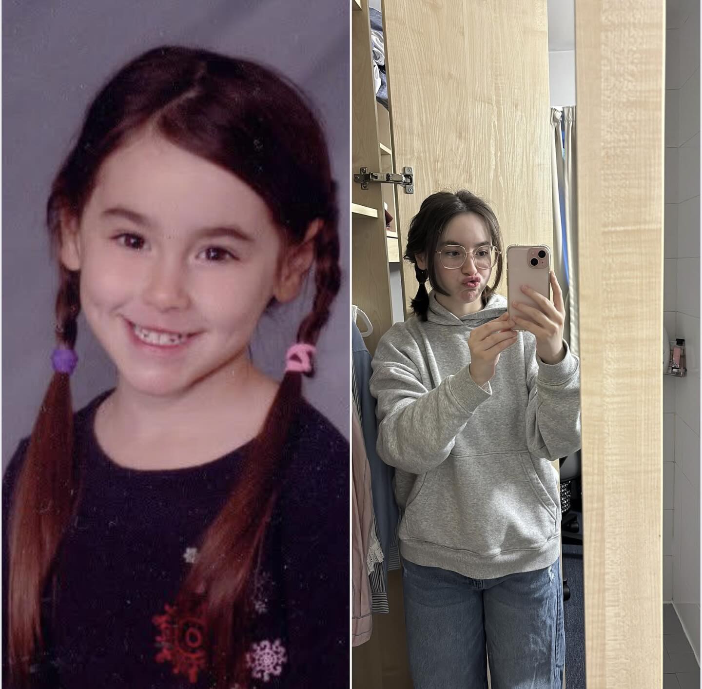 My peanut from Maine to England you've come a long way, my darling, but still love wearing braids