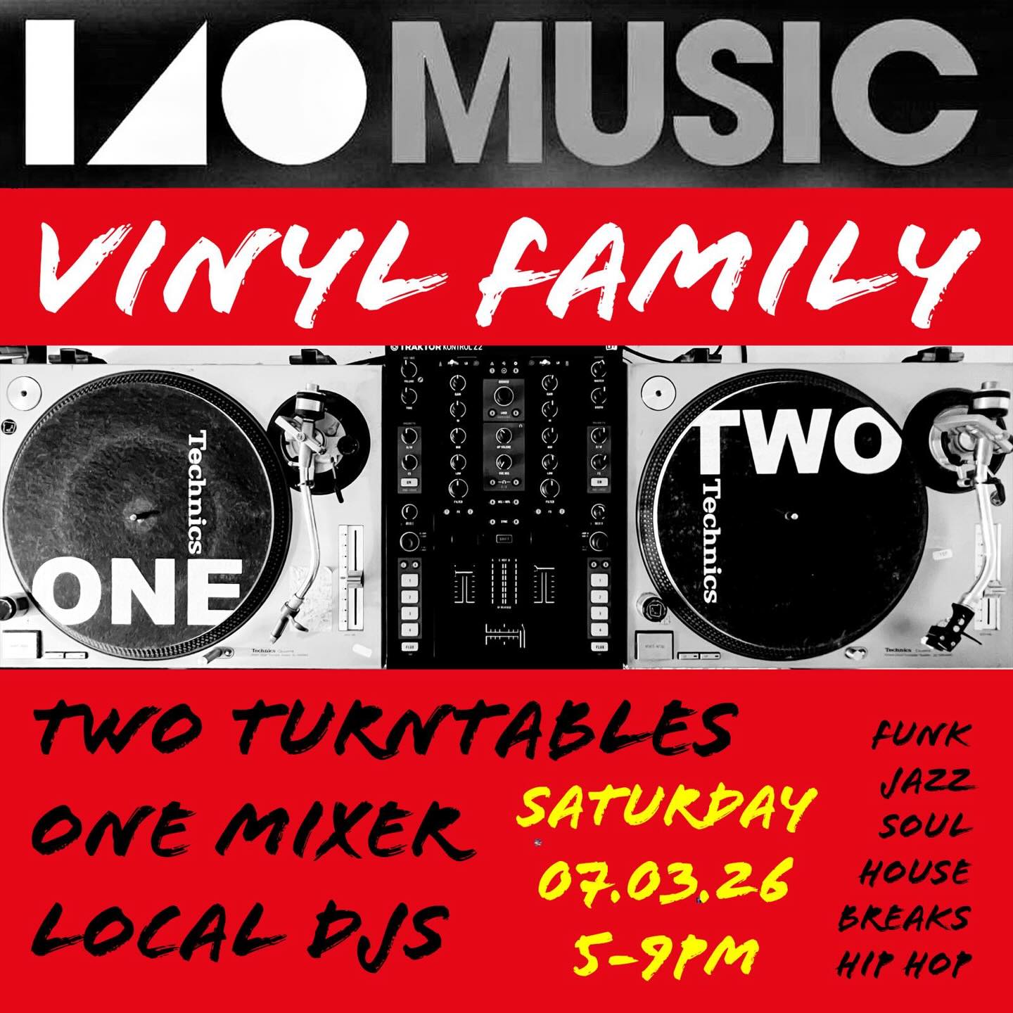 Join us this Saturday 7th March for the first Vinyl Family DJ’s event of the year! 🙌 🎧 🎉🍕🇮🇹🎵
Come down and join local DJs who will playing their vinyl selection of funk, soul, house, and hip hop. Bringing a family party vibe to the Oneforty community 🎧🎧🎧
Don’t fancy cooking? @pizzadelsud_uk
has you covered with their delicious, authentic Italian pizza 🍕🇮🇹😋
Everyone welcome. Great music. Great vibes 🖤
📆 Saturday 7th March
⏱️ 5pm-9pm
📍oneforty - 140 Vaughan Road, HA1 4EB
🍕🇮🇹 delicious pizza from Pizza Del Sud
✅ Free event
🍻🥂🍷 Bar open
#westharrow #vinylnight #community