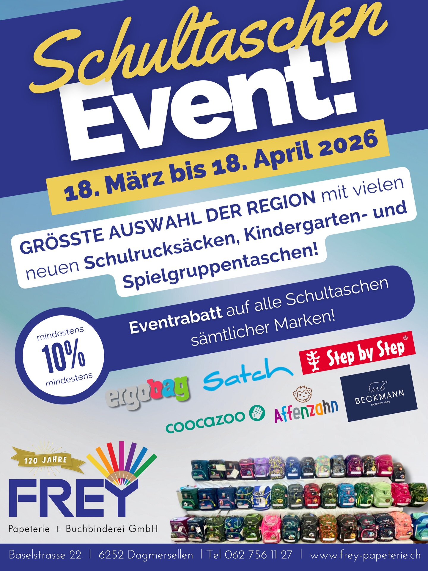 In einem Monat ist unser #schultaschenevent in vollem Gange und ihr habt wie jedes Jahr die Möglichkeit, zahlreiche Modelle der Marken #ergobag, #beckmann, #stepbystep und #satch anzuprobieren!🤩
Daten im Kalender markieren ☑️ und vorbeikommen. Wir freuen uns🥰