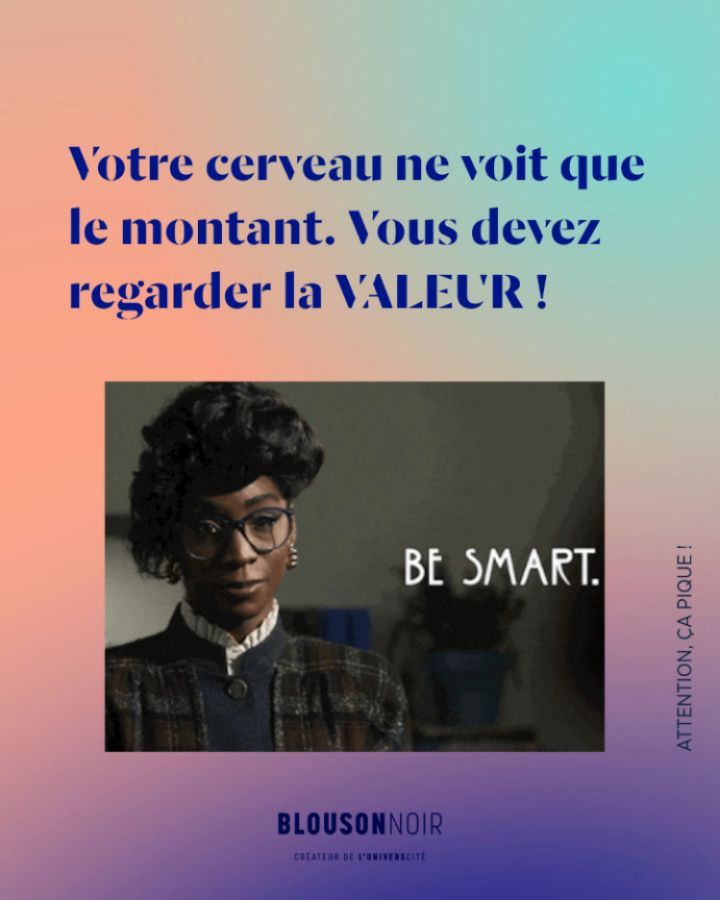 🚨 Montant = Somme, chiffre
✅ Valeur = Montant en fonction d’un contexte
La différence vous semble mince ?
👀 Voyons plutôt avec un exemple concret. 👀
💬 Prenez-vous en compte cette différence ?
Si ce post vous aide, partagez-le avec d’autres entrepreneurs/es créatifs/ves. Merci à vous ! 😁🙏
Et si vous souhaitez être accompagné/e pour :
• structurer votre activité de designer ou d’artiste,
• développer votre Chiffre d’Affaires,
• améliorer la rentabilité de votre entreprise,
• et dépasser les blocages qui vous limitent…
Découvrez le programme complet de l’accompagnement L’UNIVERSCITÉ sur le site (lien en bio).
• Accompagnement pris en charge à 100% par L’AFDAS (sous conditions)
• Prochaine session : Septembre 2026
• Ouverture des inscriptions dès le 12 Mai
Pour en savoir plus, vous pouvez :
📞 réserver un rendez-vous découverte (lien en bio),
💬 ou m’envoyer un MP. 😁
BLOUSON NOIR est un organisme de formation certifié Qualiopi qui accompagne les métiers de la création à développer leur activité d’entrepreneurs/es créatifs/ves.
#MentorBusiness #FormationProfessionnelle #EntrepreneuriatCreatif #VivreDeSonActivite #DevelopperSonEntreprise
