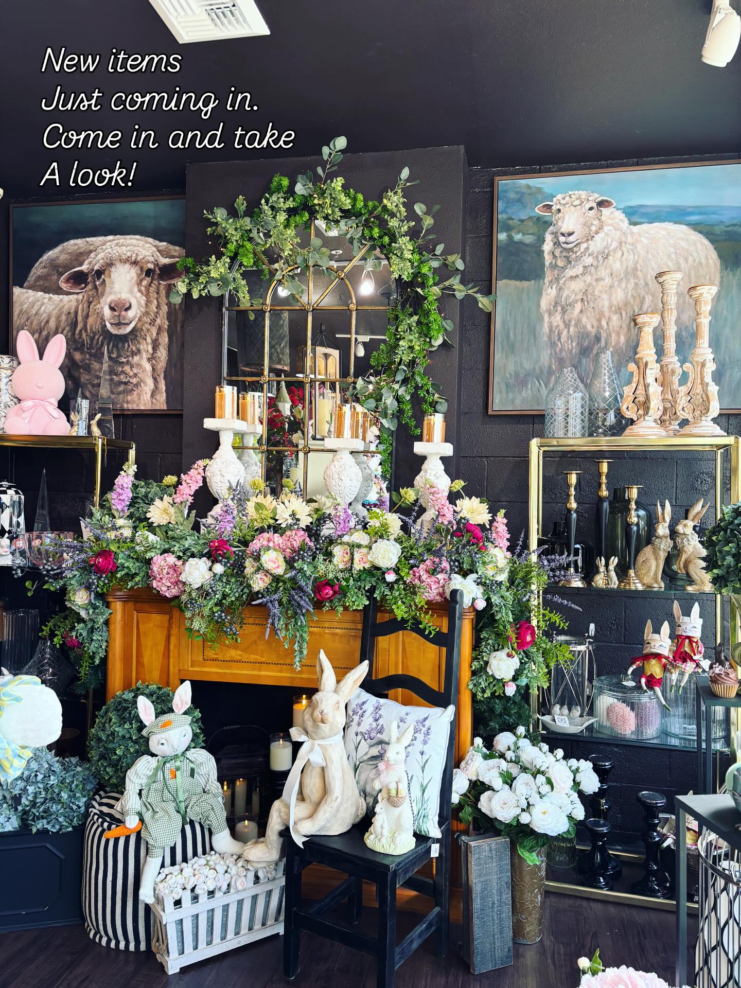 New items coming in from my trip to the gift show. Can’t wait for you to see them.
I love it all. See you soon!!
,#sheep ,#farm , #easter ,#floral,#rabbits