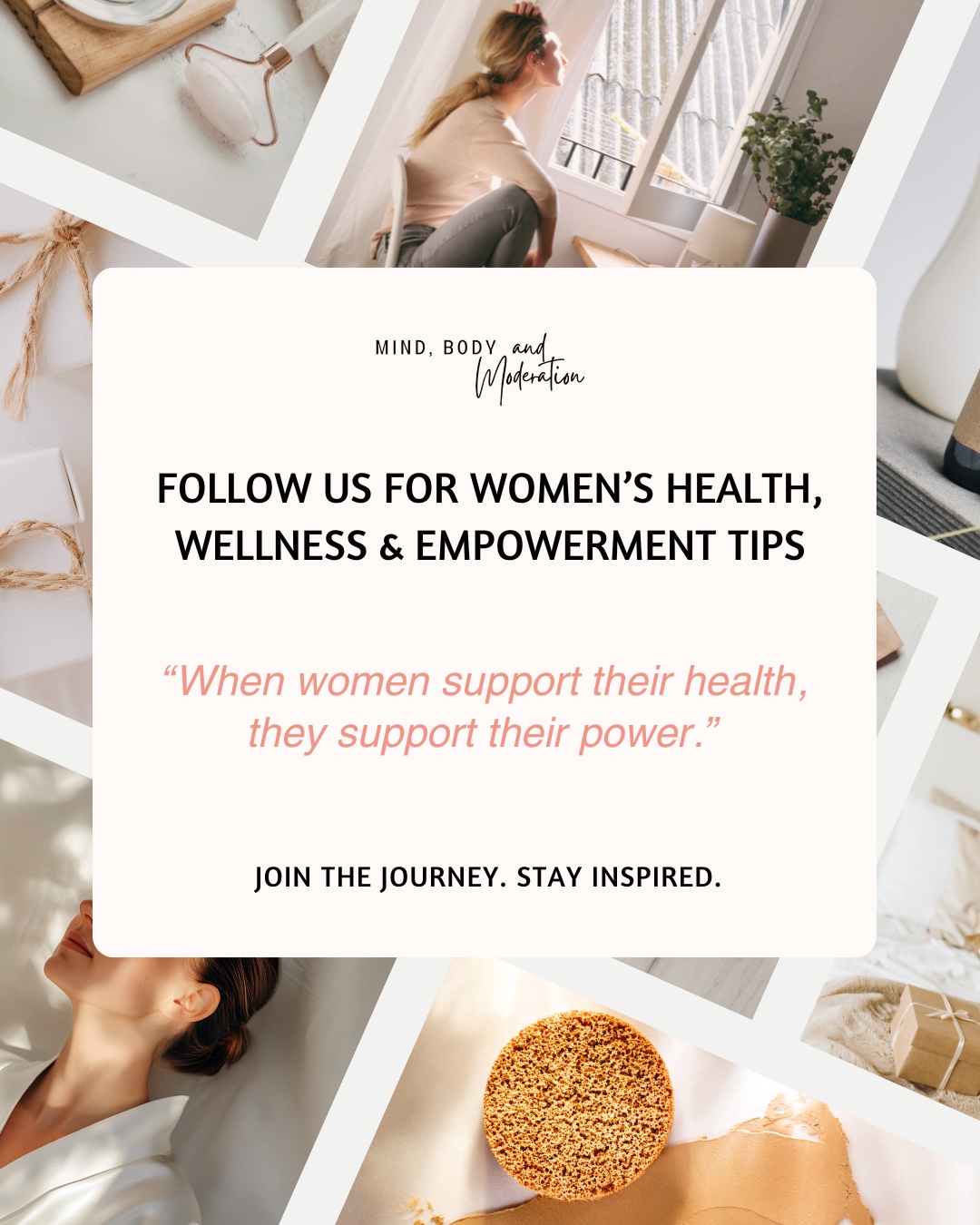 Your well-being deserves consistent care, inspiration, and support. 💛
Follow us for real, relatable guidance on women’s health, hormone balance, self-care, and wellness rituals that actually work.
Together, we’re rewriting the wellness narrative, one empowered choice at a time. 💪
#FollowUs #WomensWellness #EmpoweredHealth #MindBodyModeration #DailyInspo #HormoneHealth