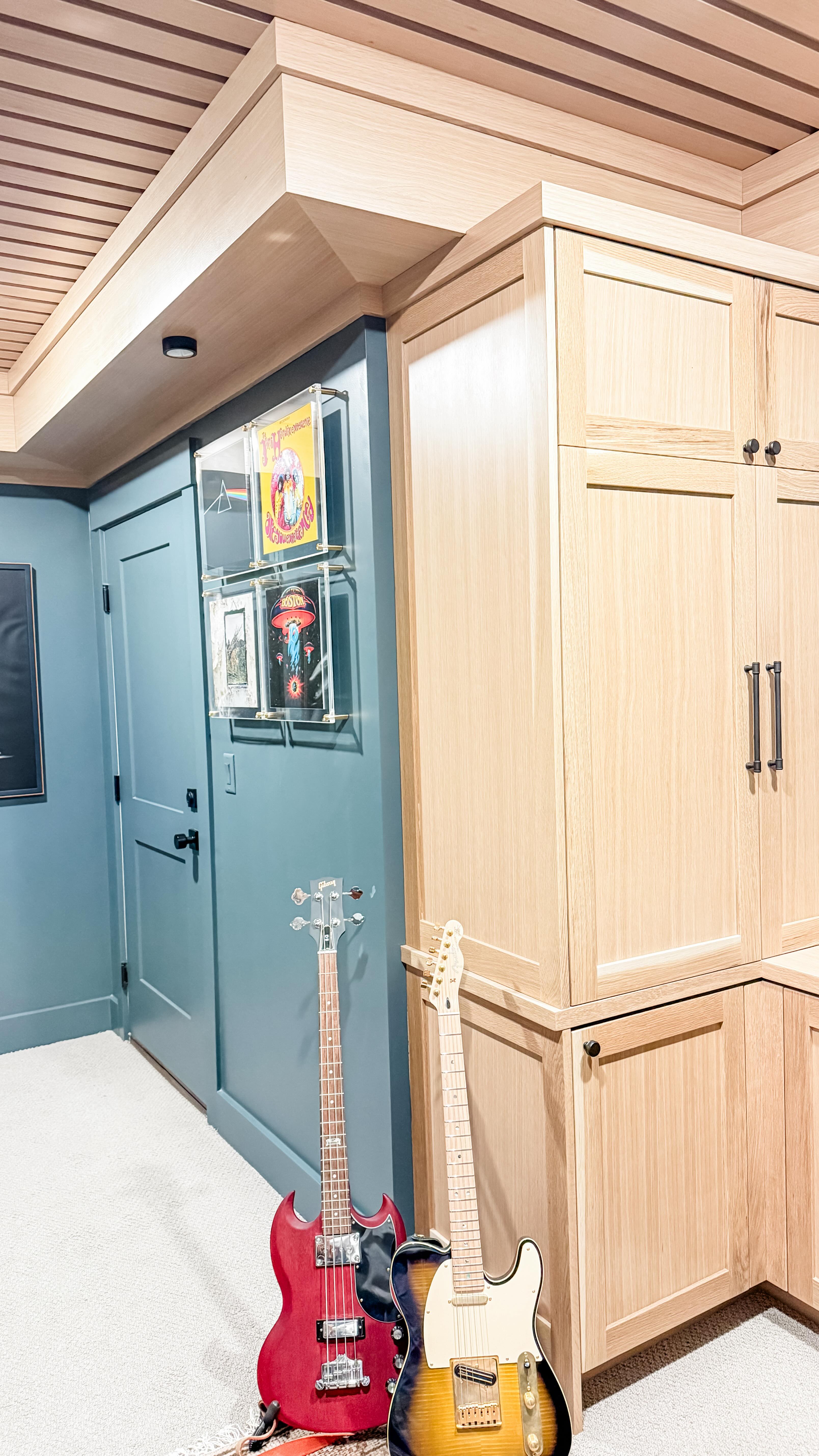 Custom is always worth it.
From the statement ceiling to the built-in guitar racks and tailored storage, every detail in this music room was designed specifically for how my client lives and creates.
When you design around your passions, the result isn’t just beautiful — it’s one of a kind.
Ready to build something custom for your home?
#musicroom #customdesigns #mancave #trim #musicstudio