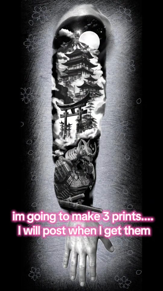 look what I made. im making 3 prints of it up for grabs. I will post it #mttattoos #inkcouturetattoos #samurai